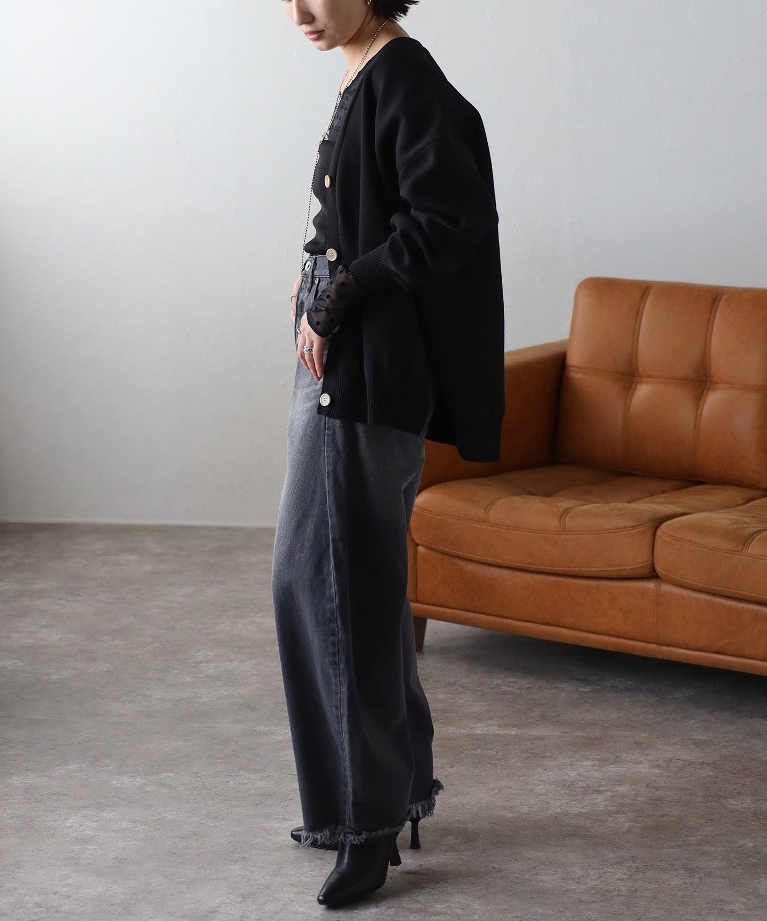 ボンジュールサガン BONJOUR SAGAN ダンボールニットカーディガン （CHARCOAL-GRAY） CHARCOAL-GRAY