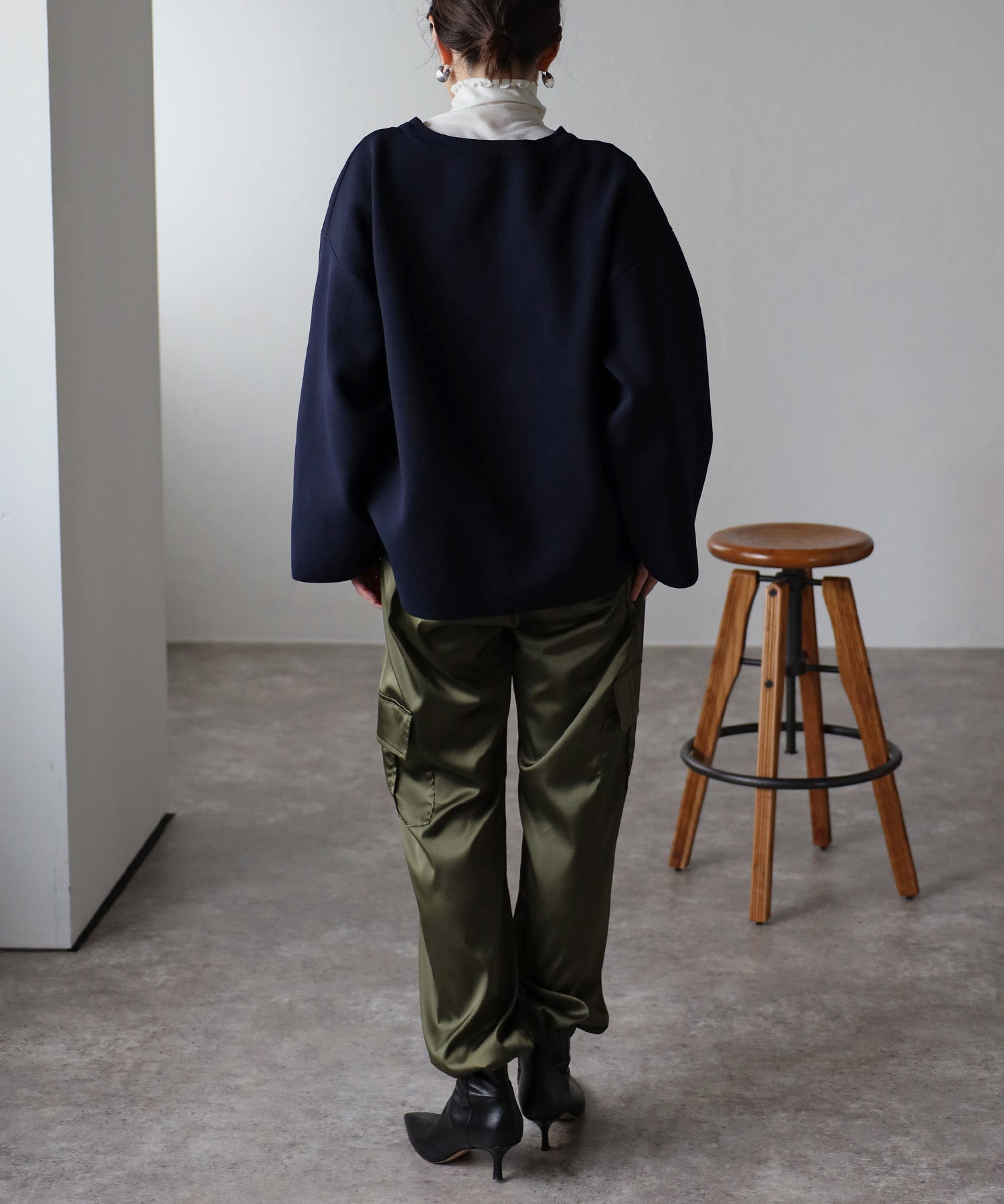 ボンジュールサガン BONJOUR SAGAN ハートボタンカーディガン （NAVY） NAVY