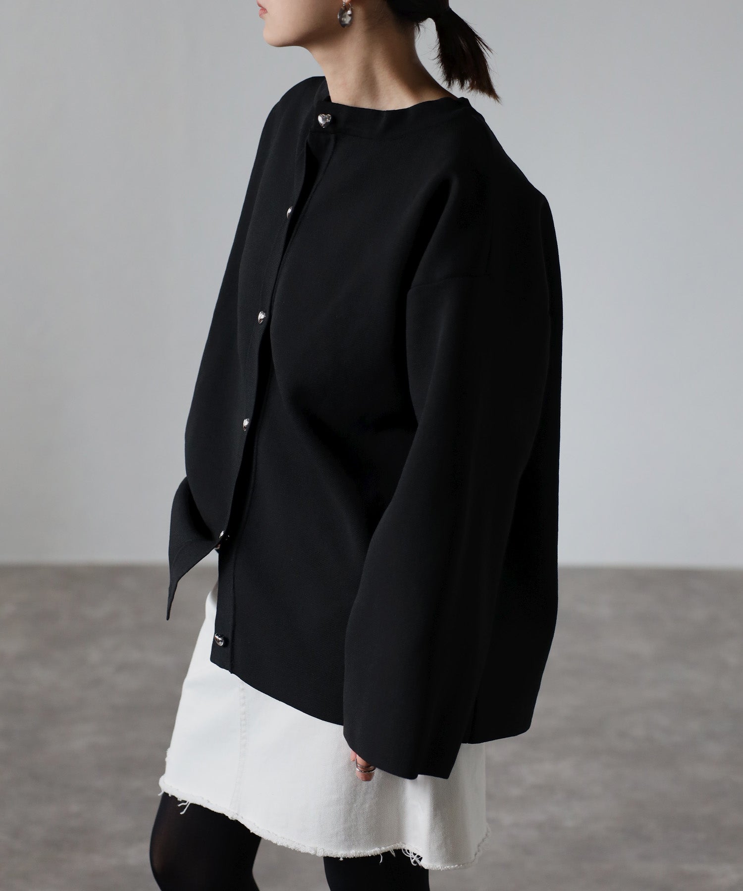 ボンジュールサガン BONJOUR SAGAN ハートボタンカーディガン （NAVY） NAVY