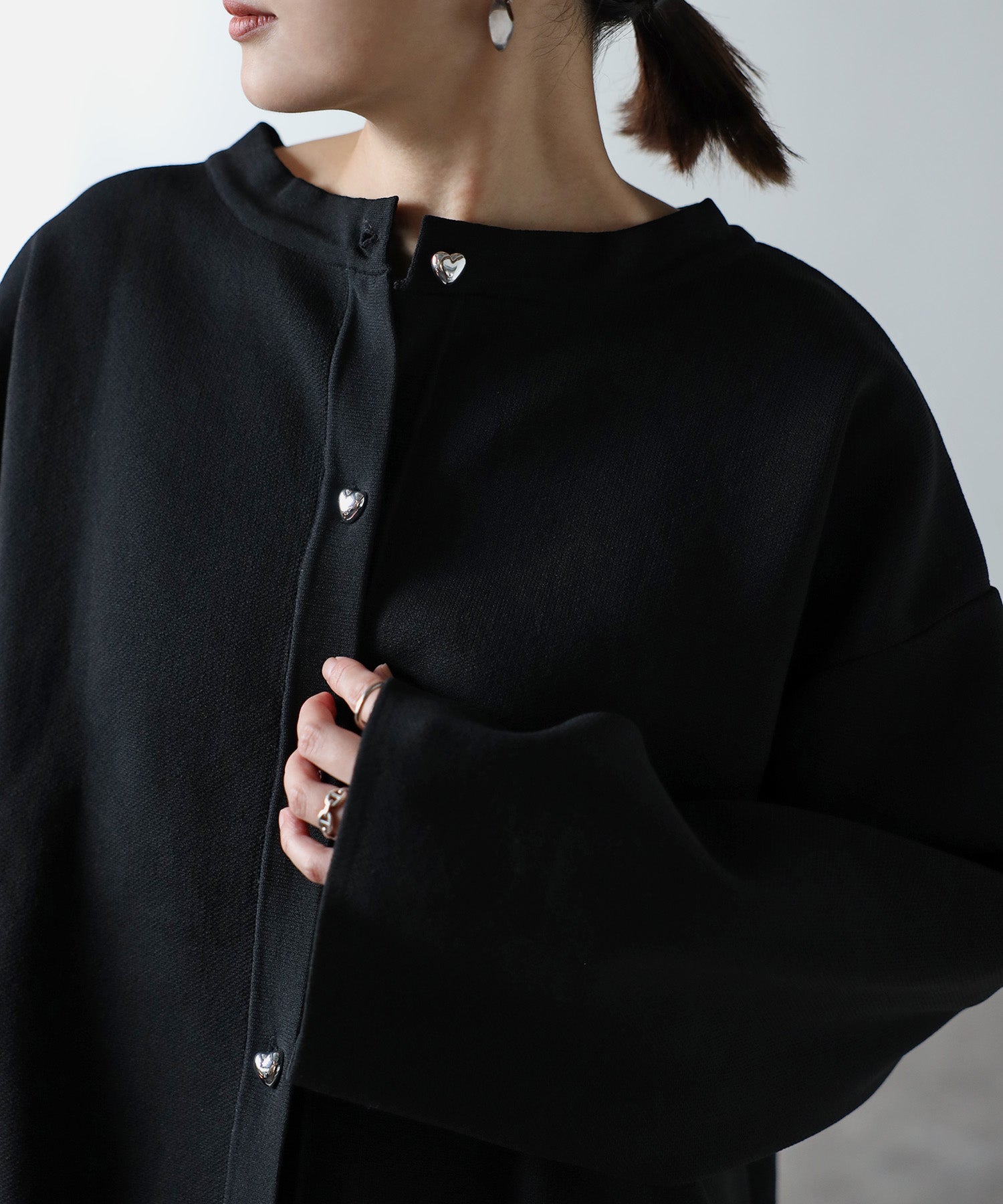 ボンジュールサガン BONJOUR SAGAN ハートボタンカーディガン （NAVY） NAVY