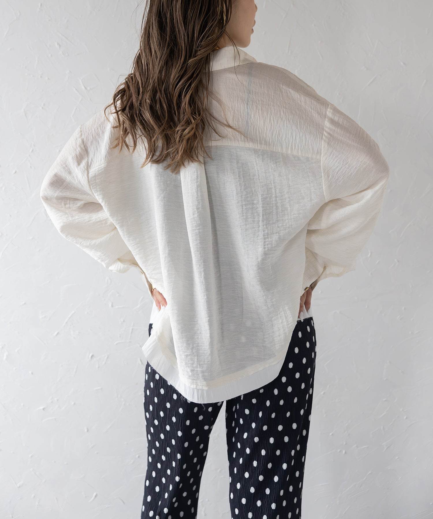 ボンジュールサガン BONJOUR SAGAN リネン混レイヤード風シャツ