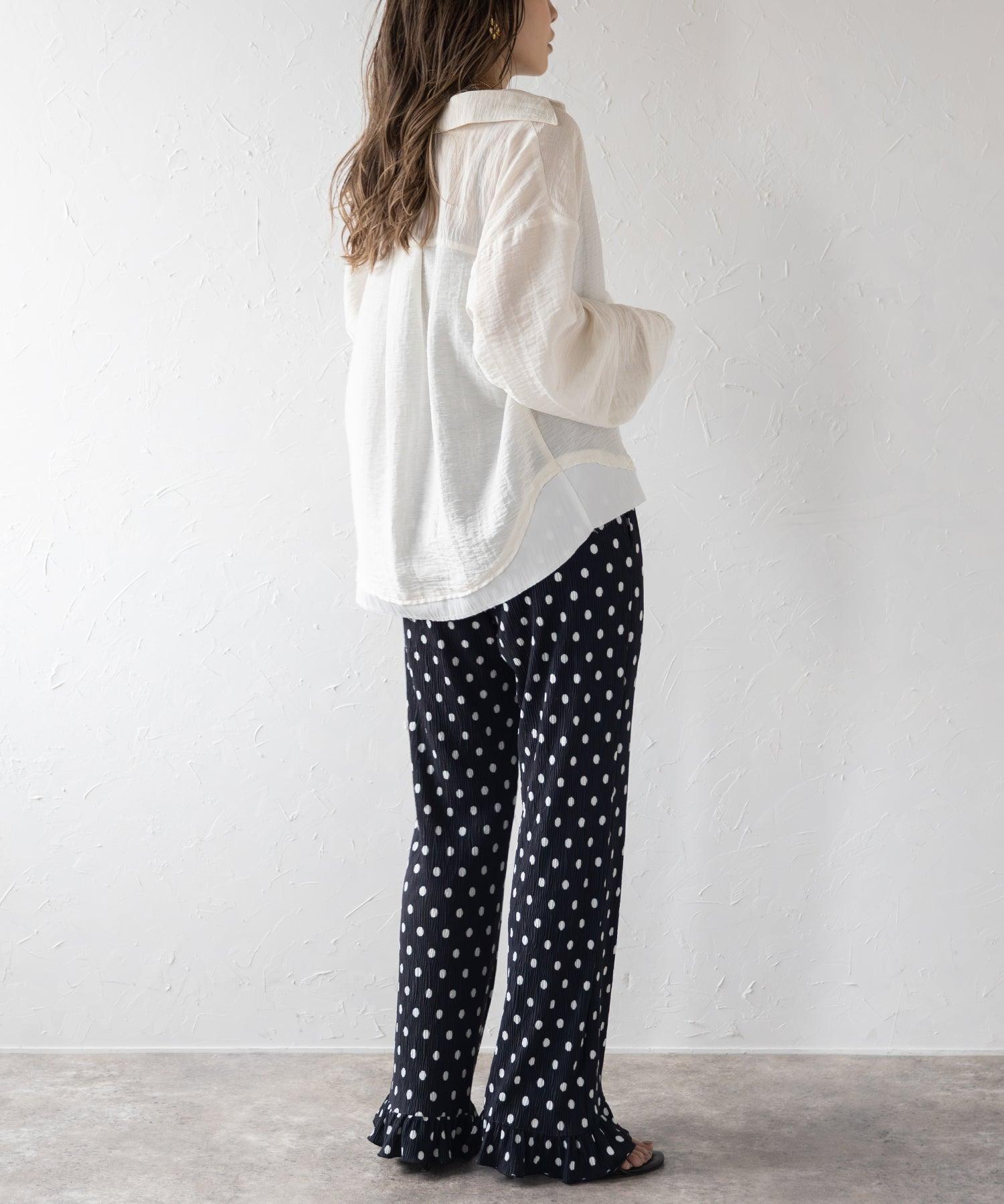 ボンジュールサガン BONJOUR SAGAN リネン混レイヤード風シャツ