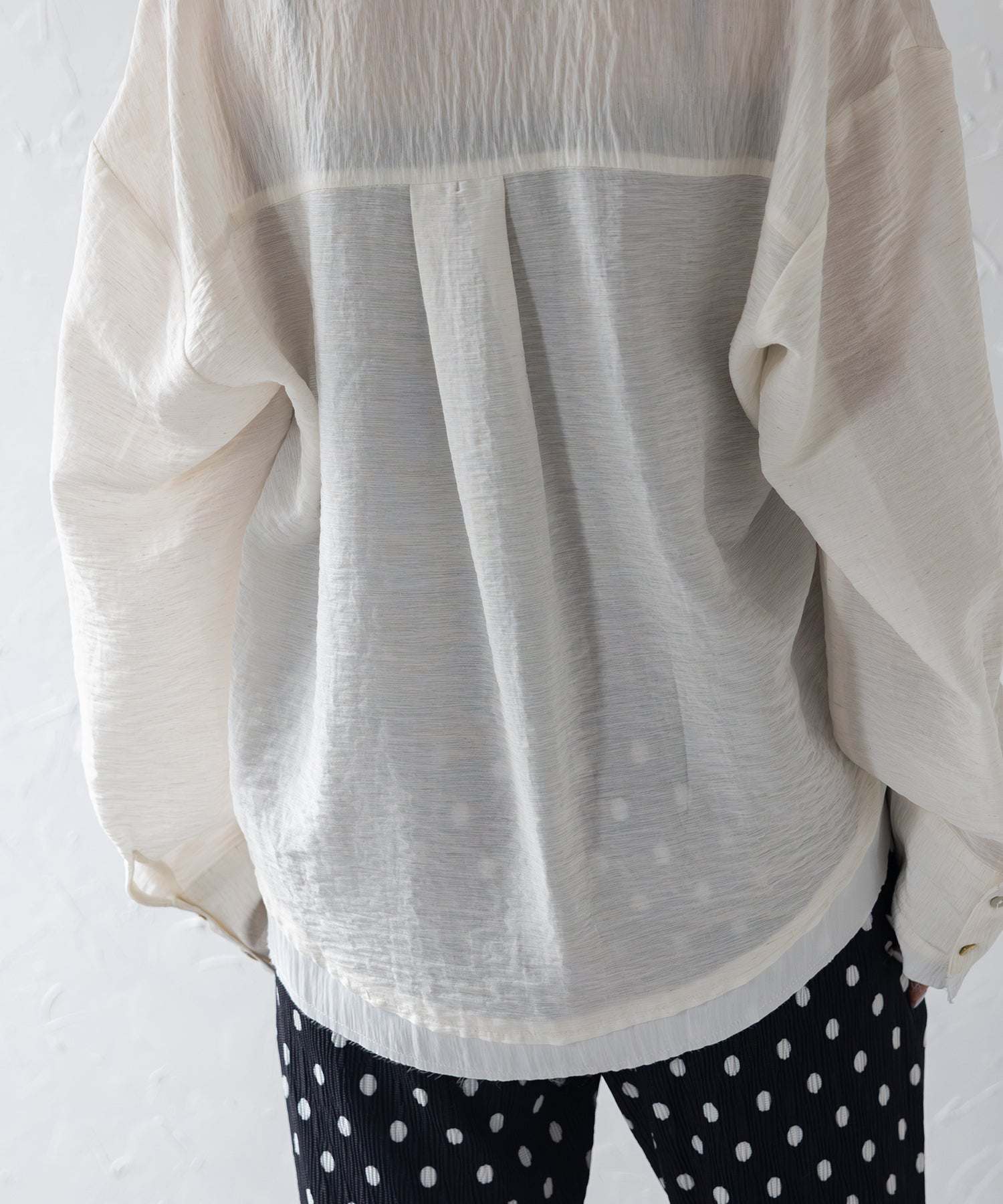 ボンジュールサガン BONJOUR SAGAN リネン混レイヤード風シャツ