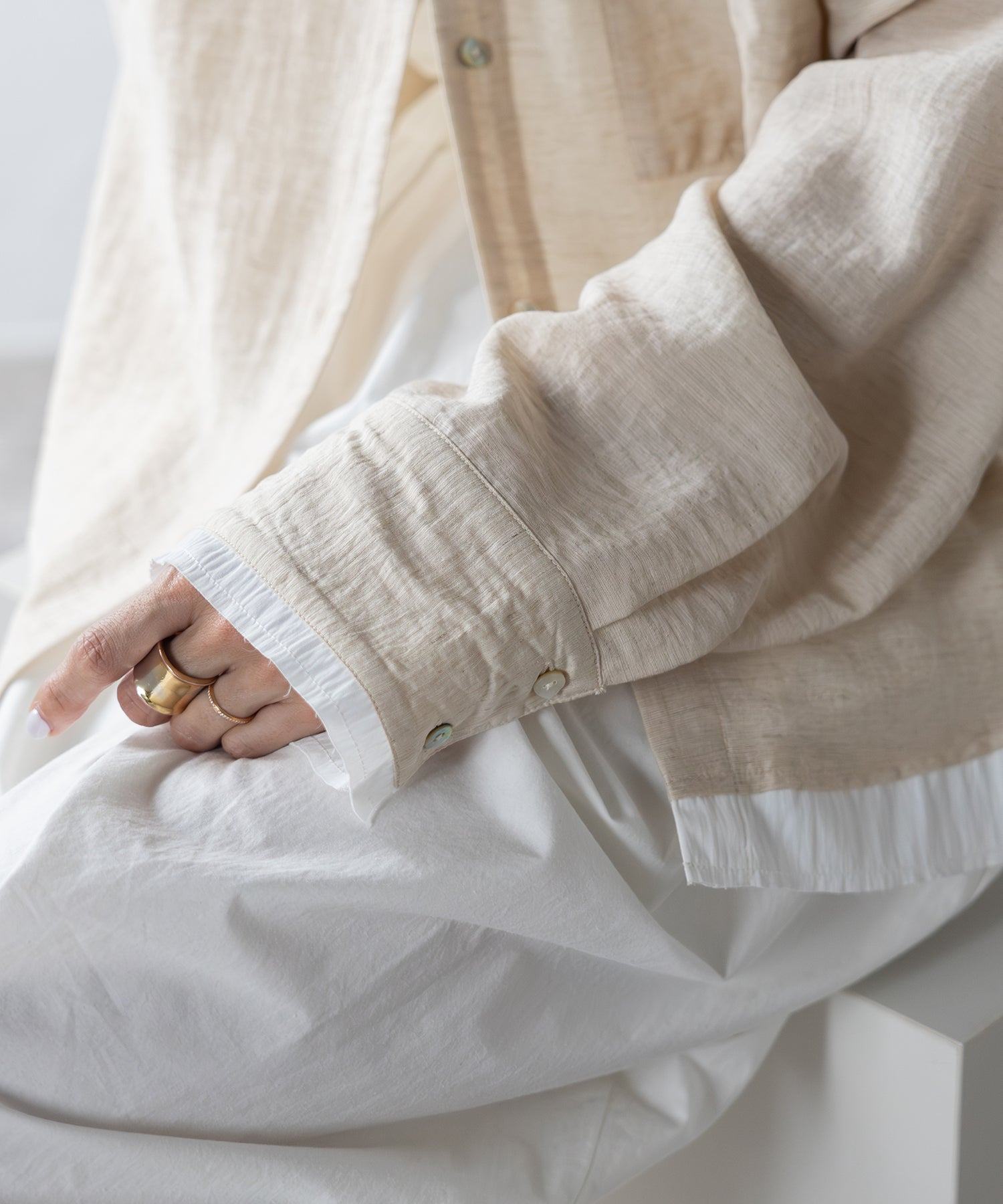 ボンジュールサガン BONJOUR SAGAN リネン混レイヤード風シャツ