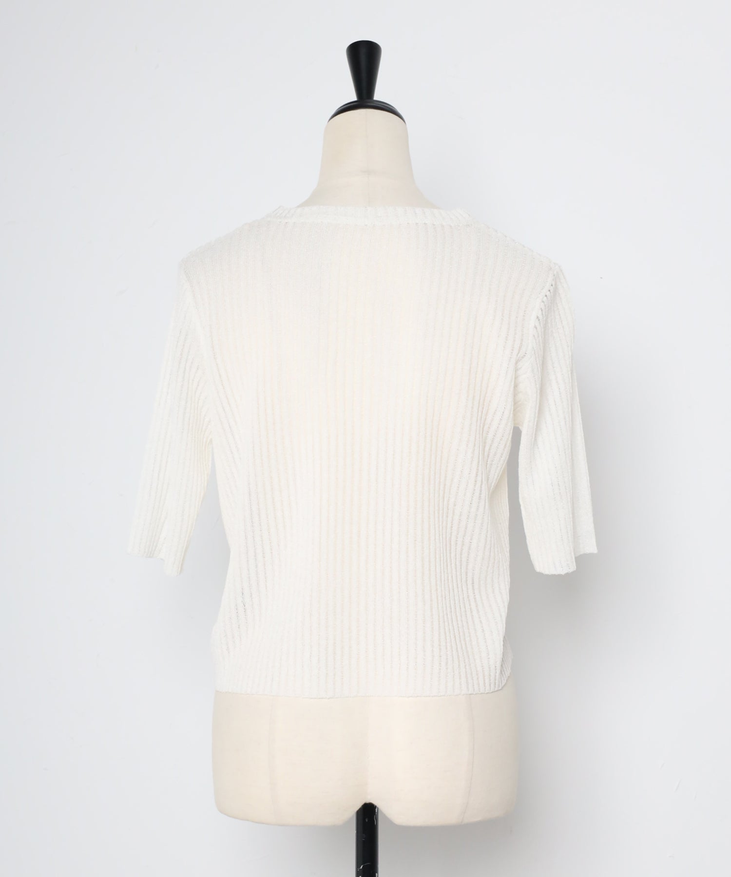 ボンジュールサガン BONJOUR SAGAN 五分袖ラメニットプルオーバー （LIGHT-BEIGE） LIGHT-BEIGE