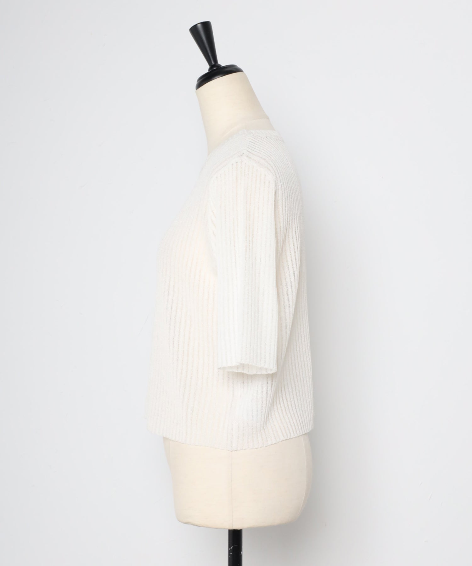 ボンジュールサガン BONJOUR SAGAN 五分袖ラメニットプルオーバー （LIGHT-BEIGE） LIGHT-BEIGE