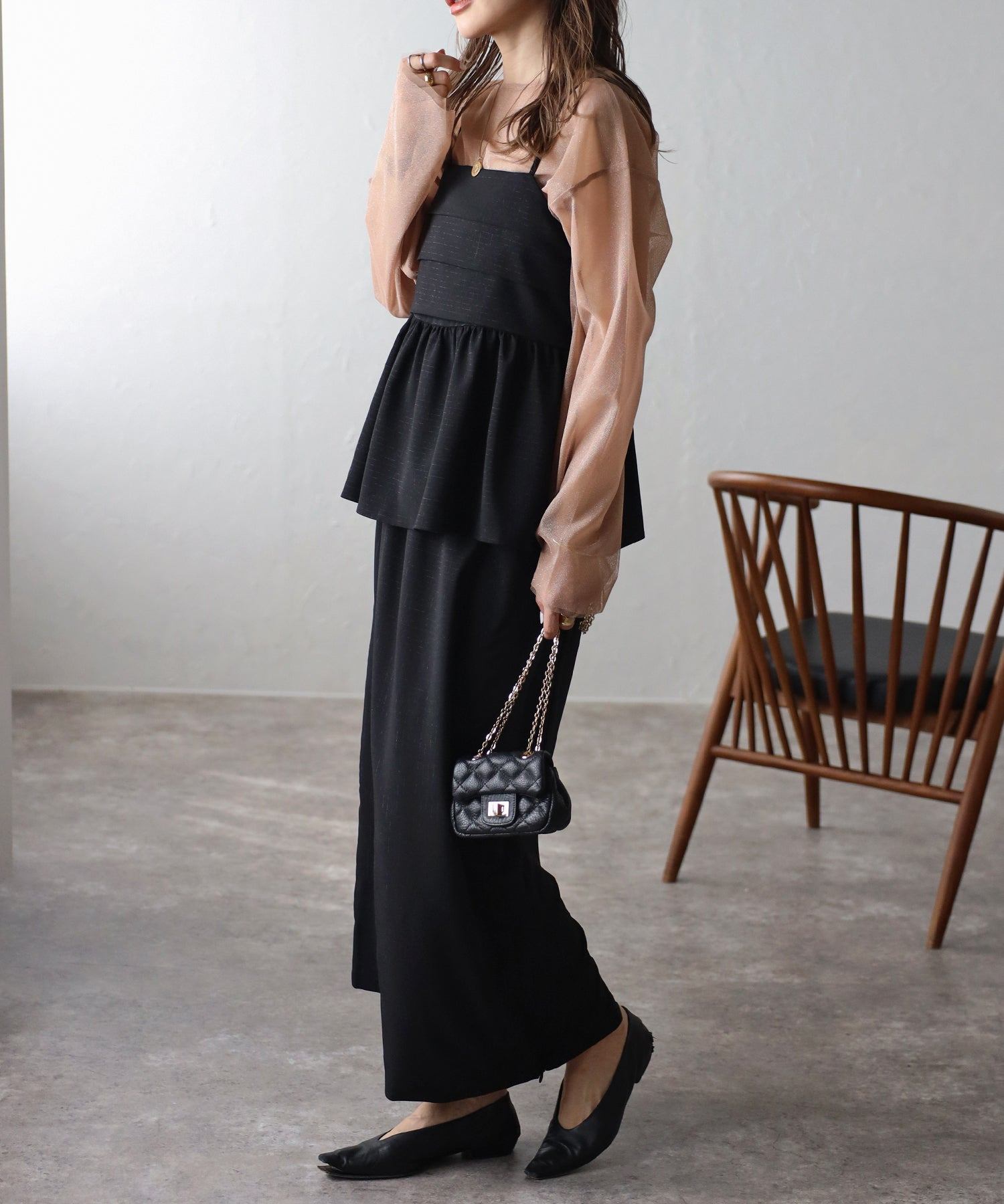 ボンジュールサガン BONJOUR SAGAN ラメチュールレイヤードプルオーバー