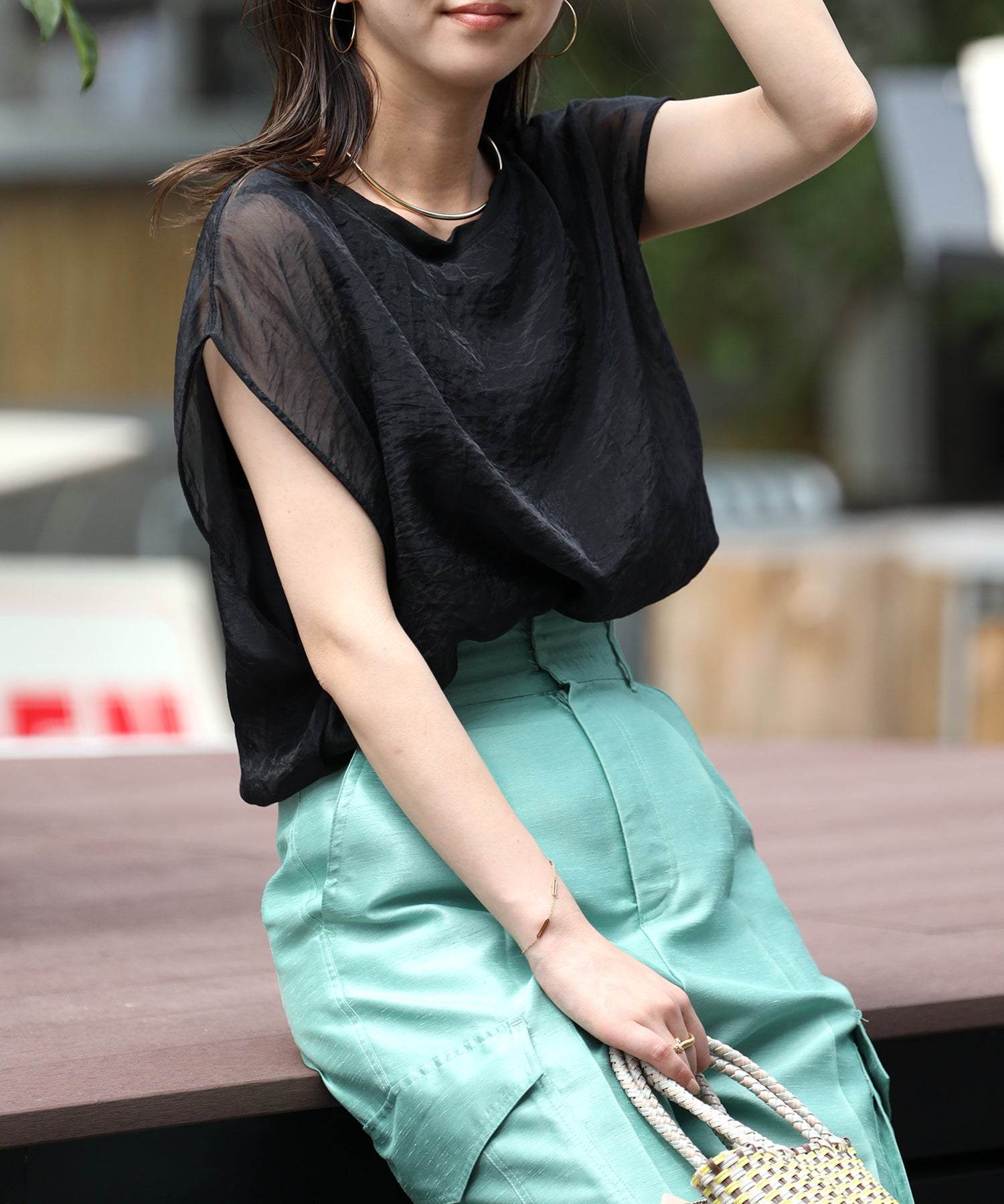 Bonjour Sagan Layered Sheer French Pullover