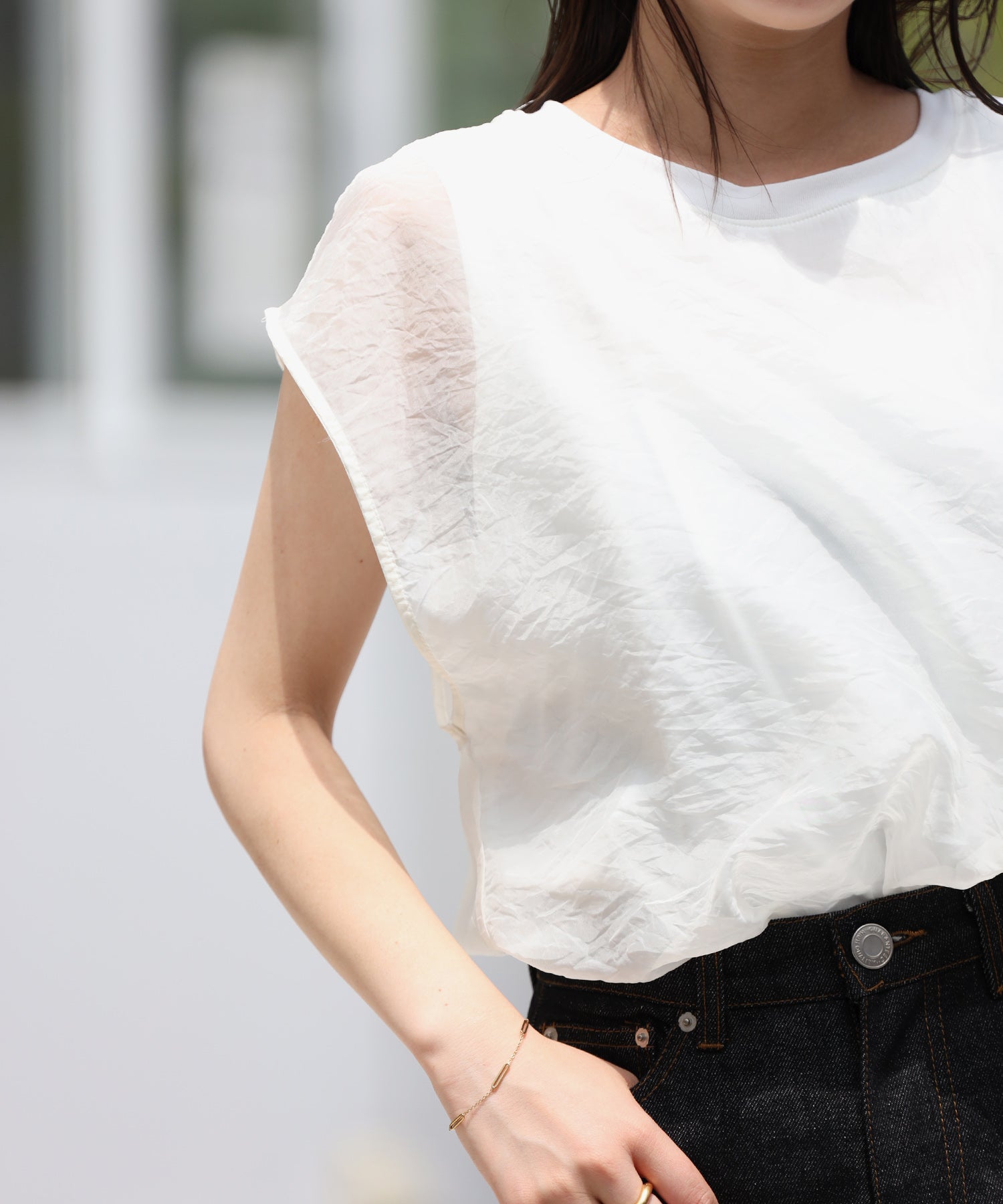 Bonjour Sagan Layered Sheer French Pullover