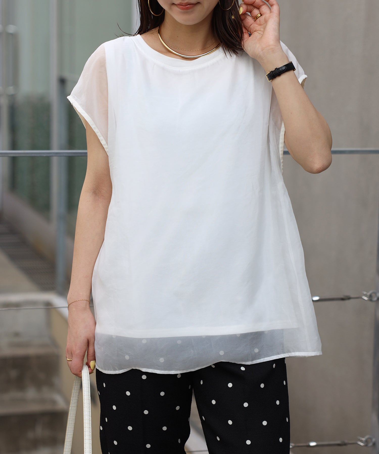Bonjour Sagan Layered Sheer French Pullover