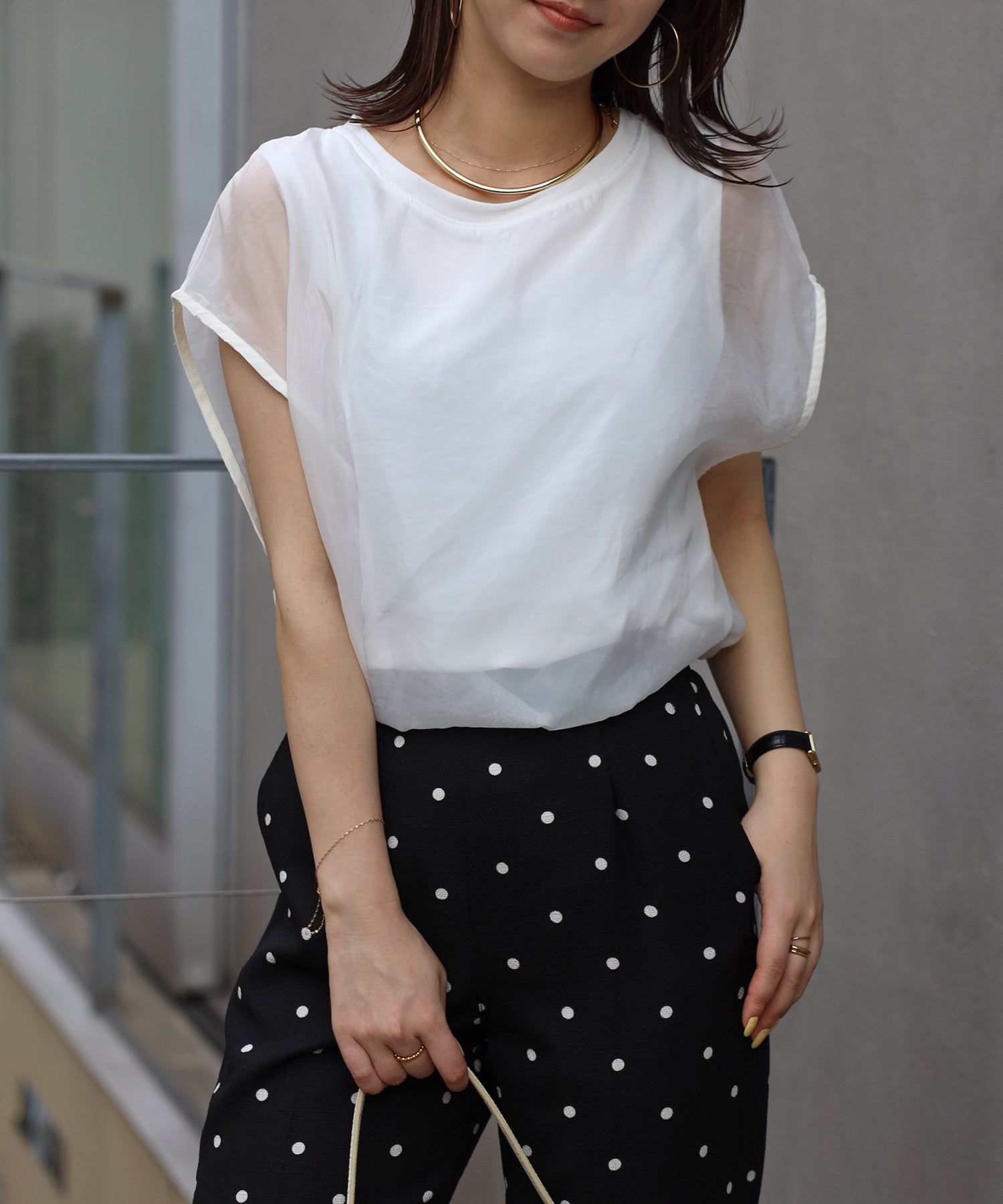 Bonjour Sagan Layered Sheer French Pullover