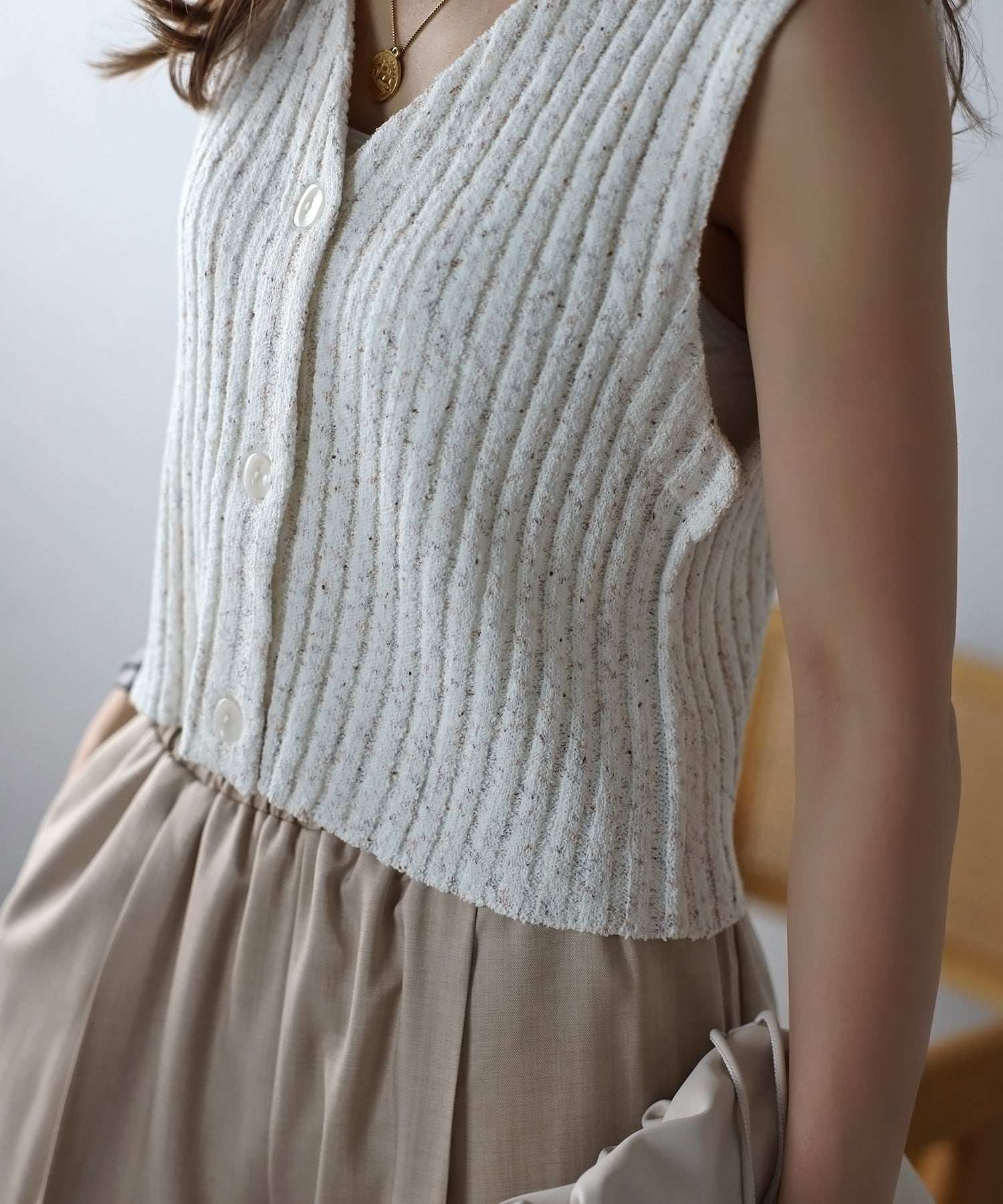 Bonjour Sagan Wide Rib Mix Knit Vest