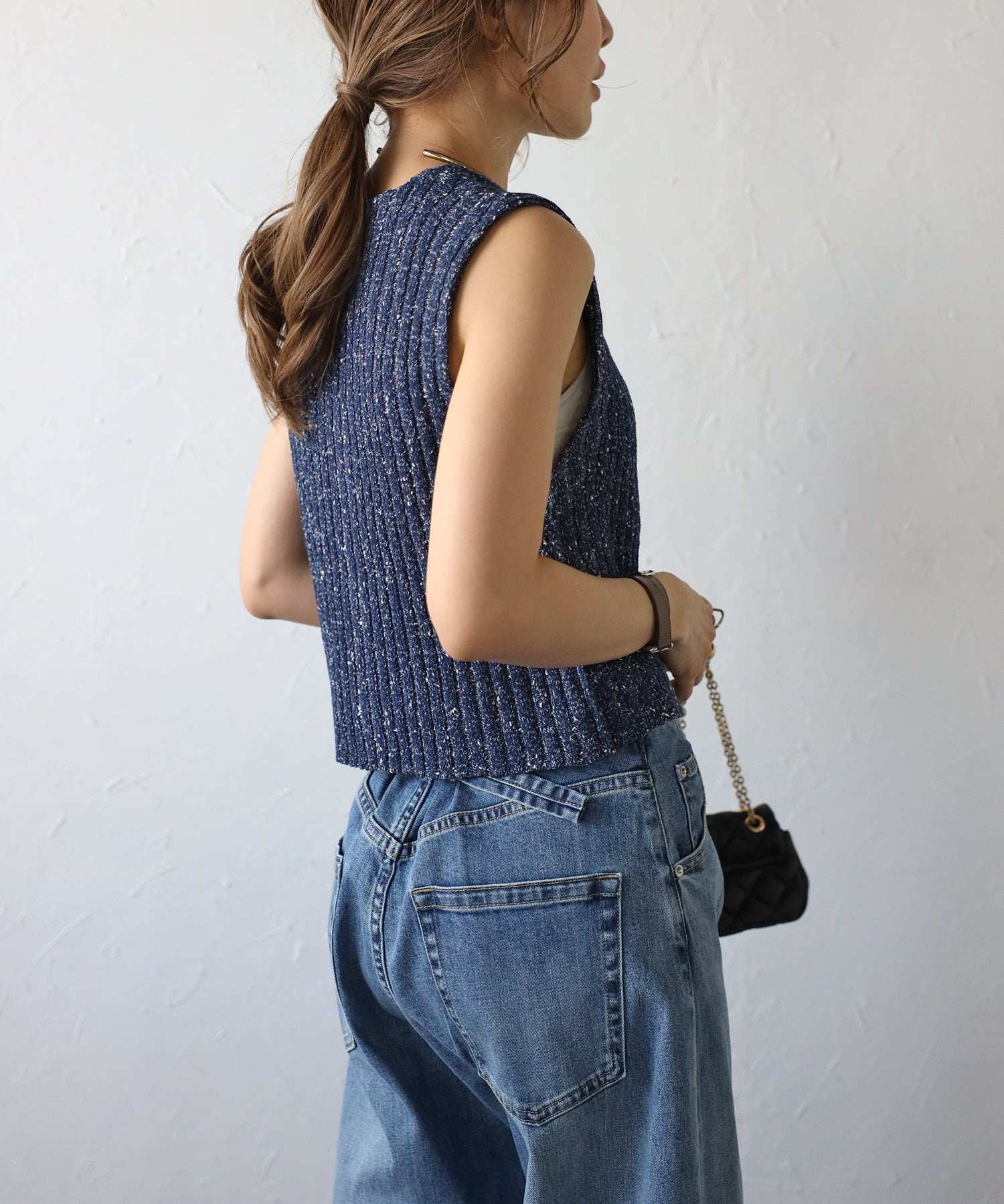 Bonjour Sagan Wide Rib Mix Knit Vest
