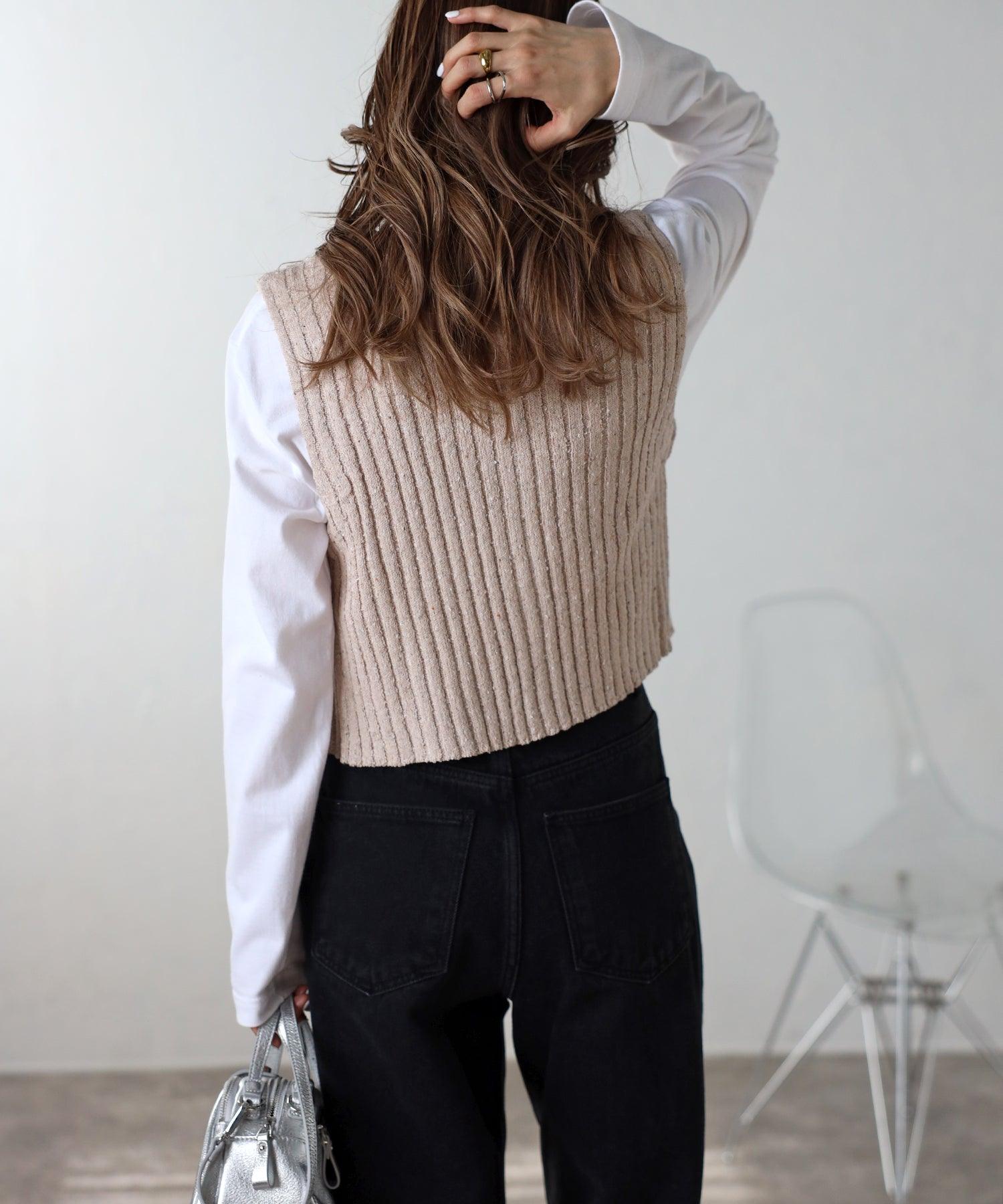 Bonjour Sagan Wide Rib Mix Knit Vest