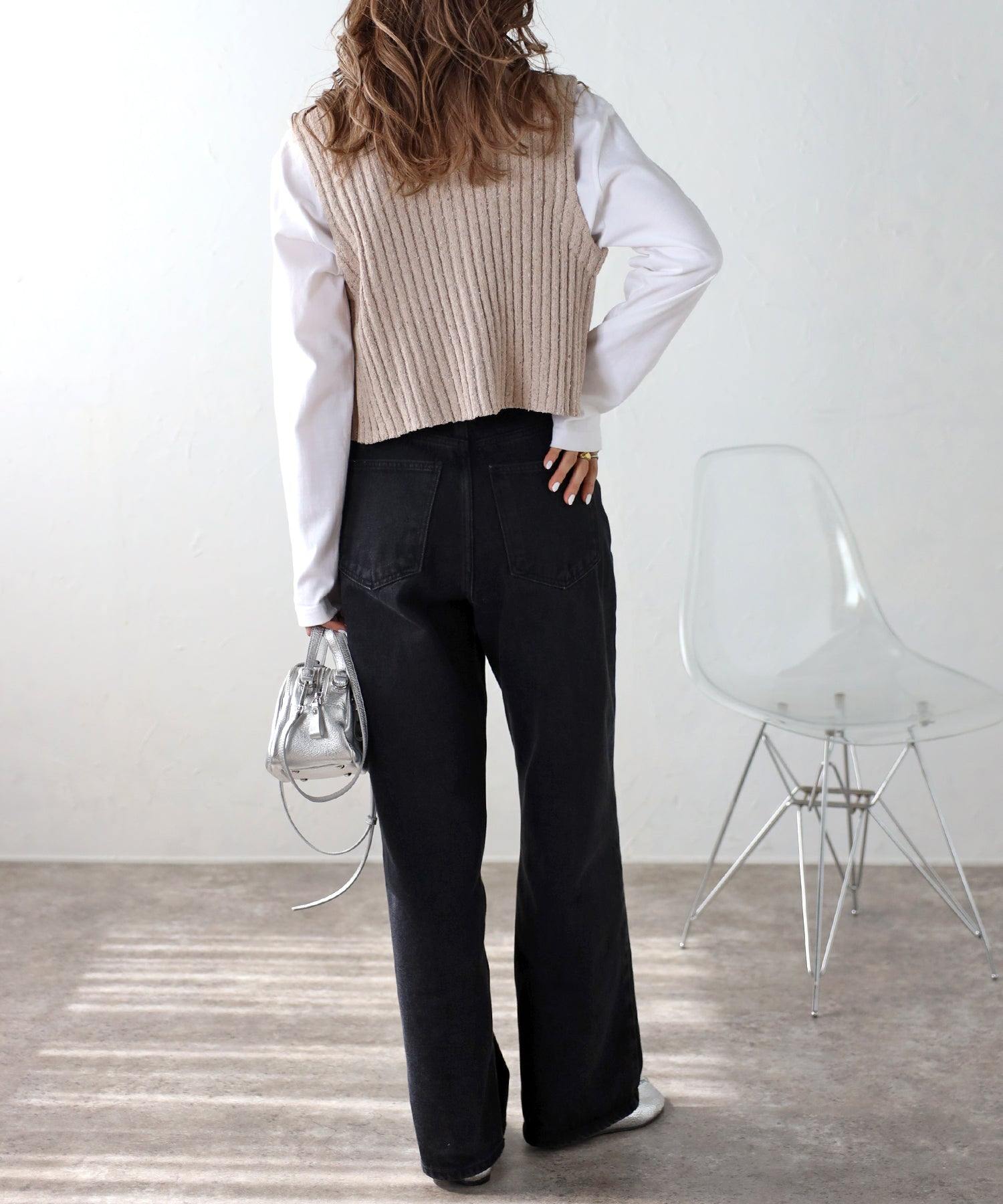Bonjour Sagan Wide Rib Mix Knit Vest