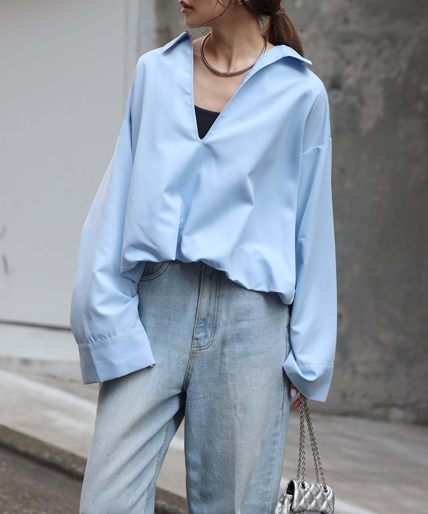Bonjour Sagan Wide Sleeve Skipper Balloon Blouse