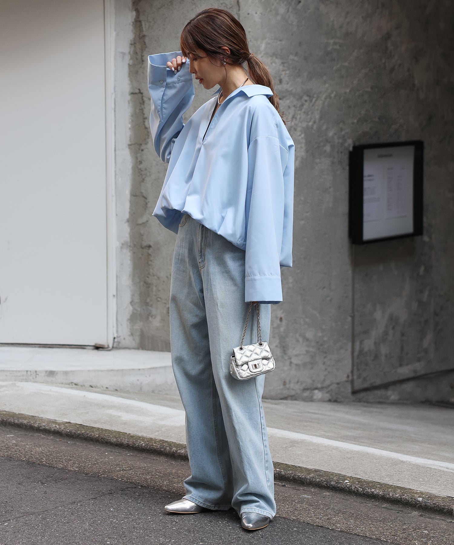 Bonjour Sagan Wide Sleeve Skipper Balloon Blouse
