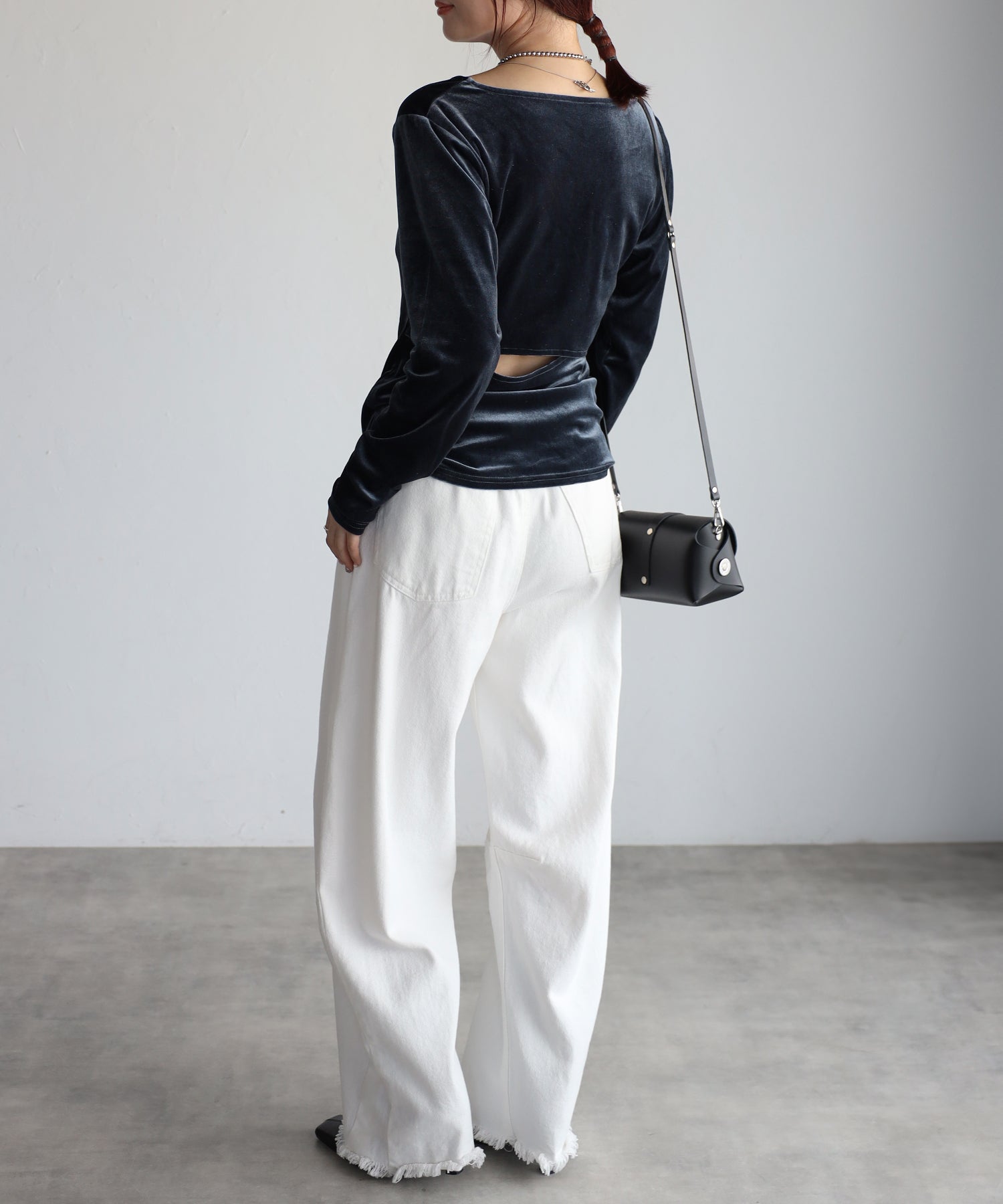 Bonjour Sagan Back Open Velour Pullover