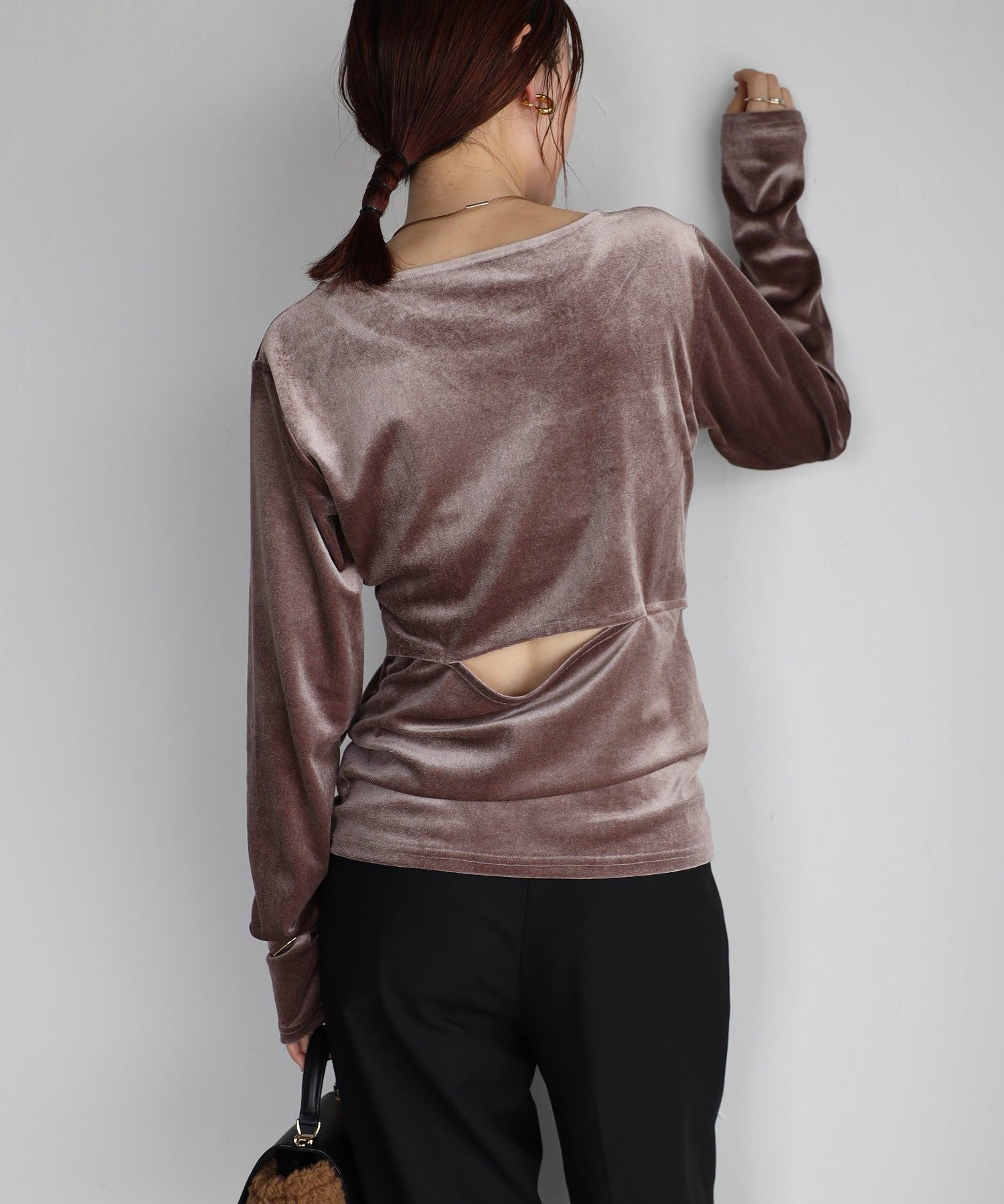Bonjour Sagan Back Open Velour Pullover