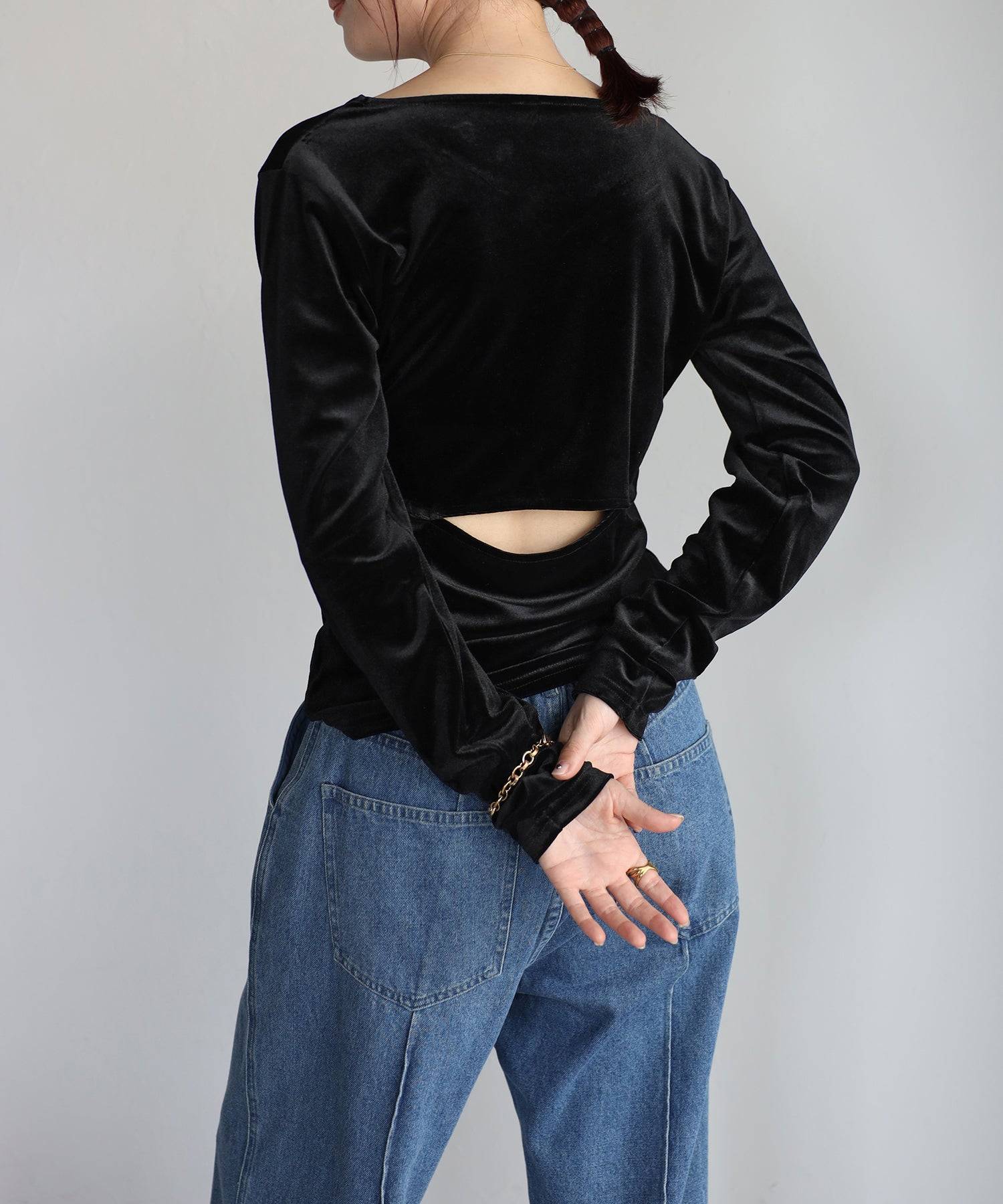 Bonjour Sagan Back Open Velour Pullover