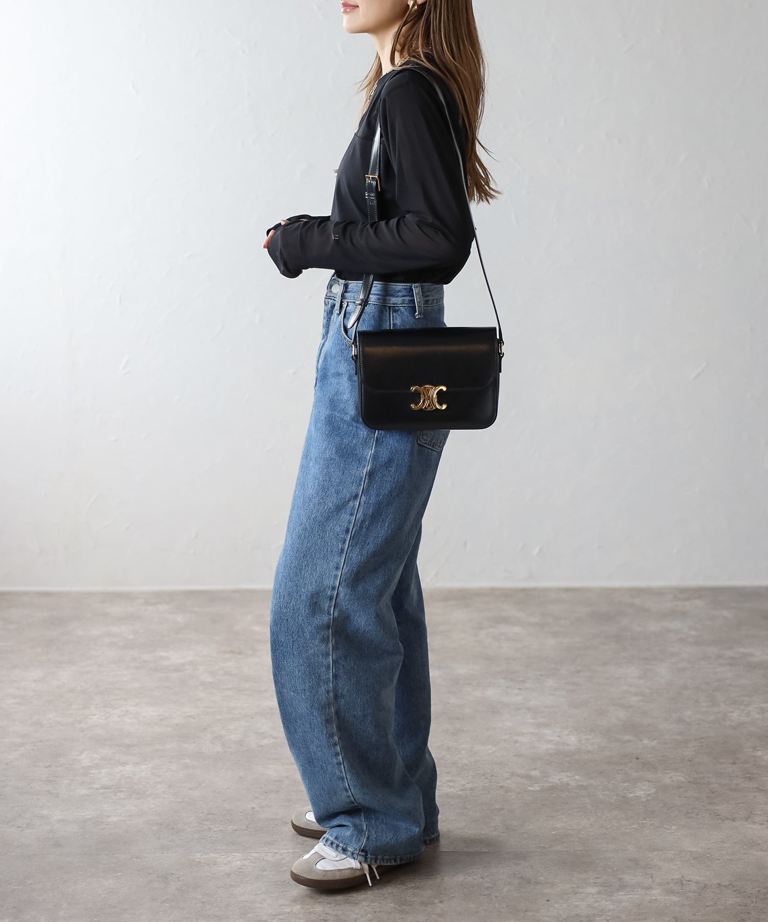 ボンジュールサガン BONJOUR SAGAN チュール切り替えロングスリーブTシャツ （BLACK） BLACK