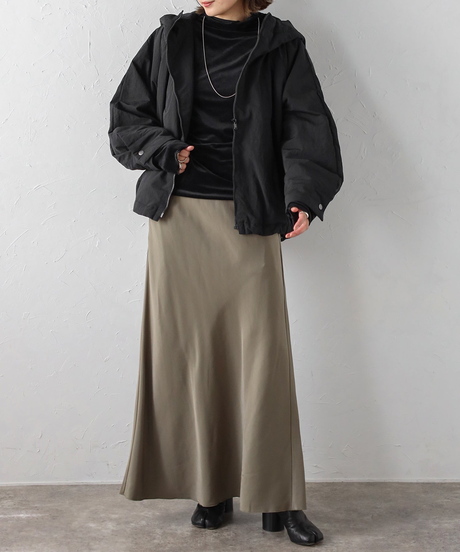 Bonjour Sagan Waist Elastic Matte Satin Skirt