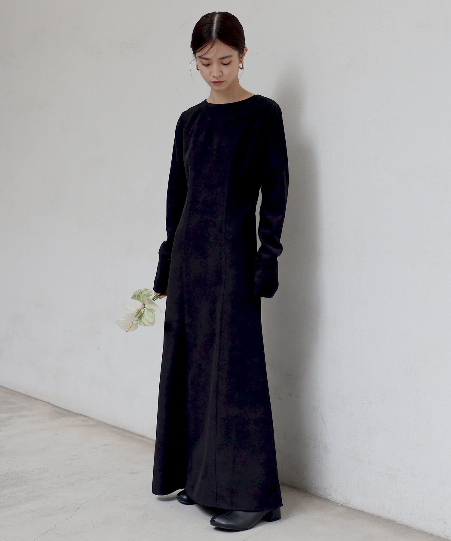 ボンジュールサガン BONJOUR SAGAN back open long sleeve one-piece / バックオープンロングスリーブワンピース