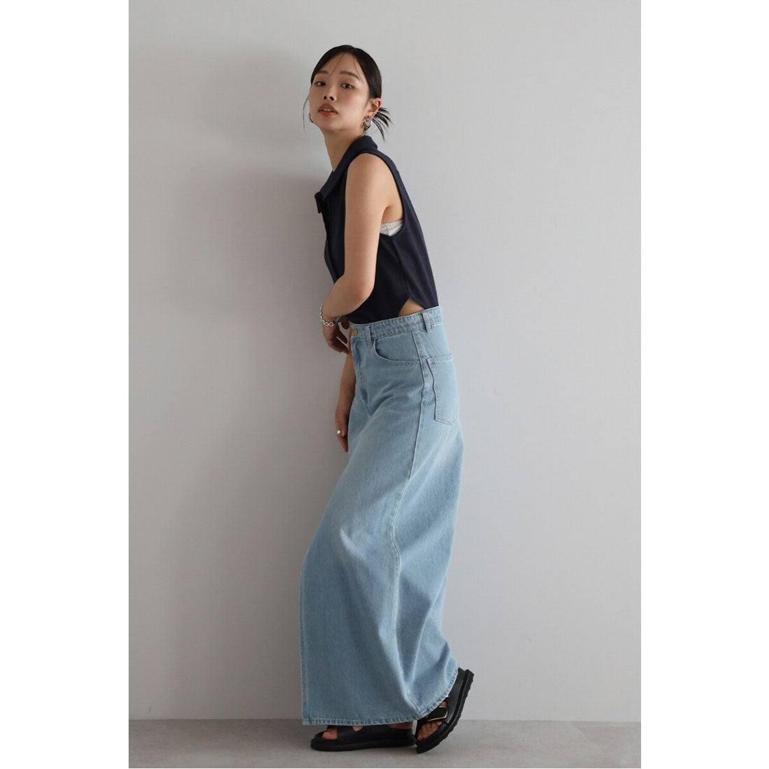ボンジュールサガン BONJOUR SAGAN polo knit sleeveless body suit / ポロニットノースリボディースーツ （NAVY） NAVY