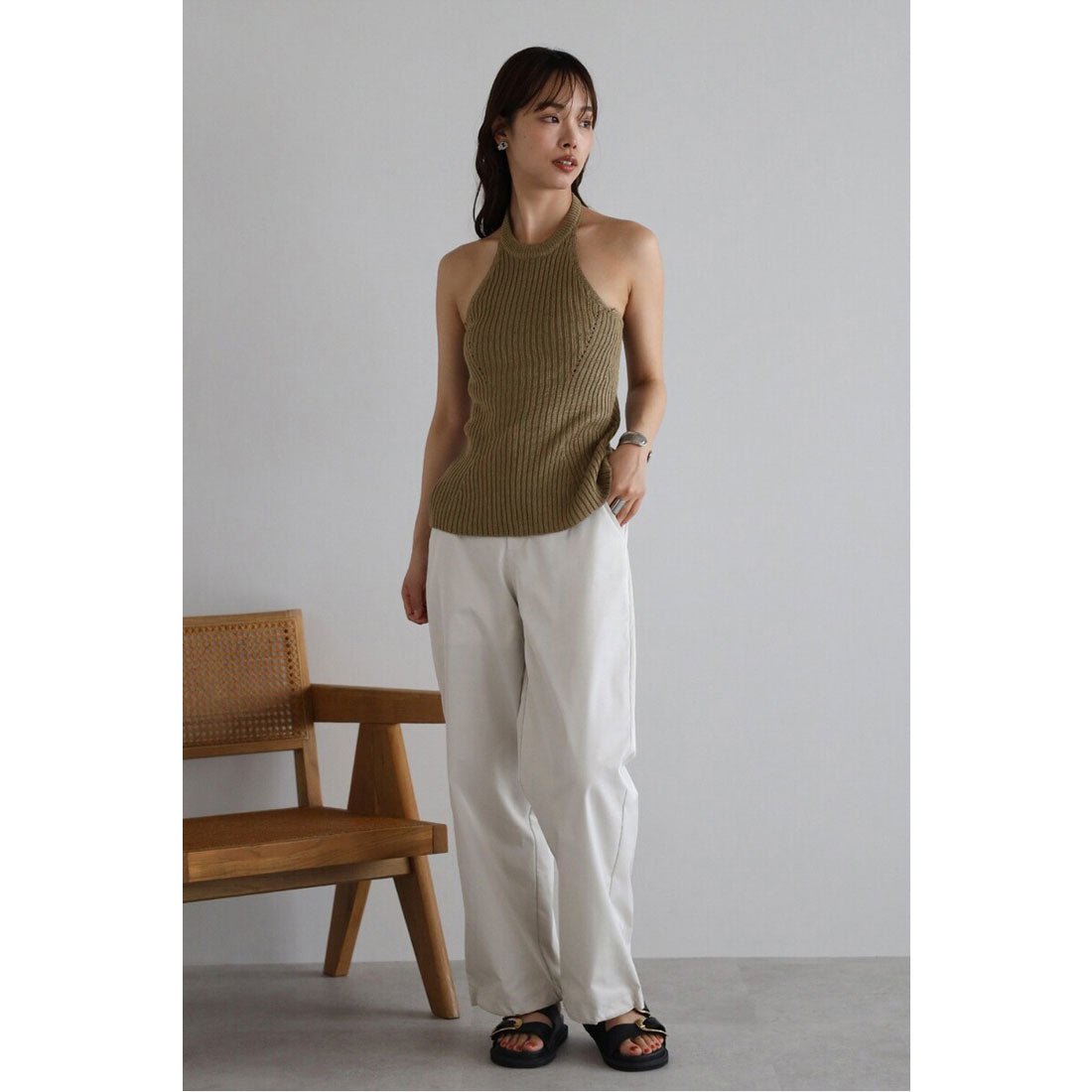 ボンジュールサガン BONJOUR SAGAN classy parachute pants / 綺麗見えパラシュートパンツ （ECRU） ECRU
