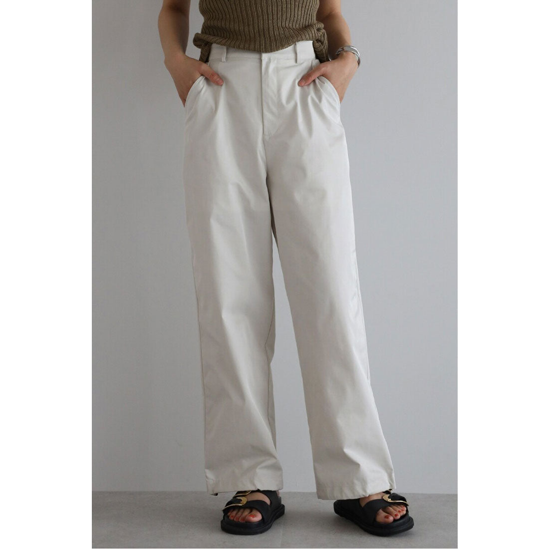 ボンジュールサガン BONJOUR SAGAN classy parachute pants / 綺麗見えパラシュートパンツ （ECRU） ECRU