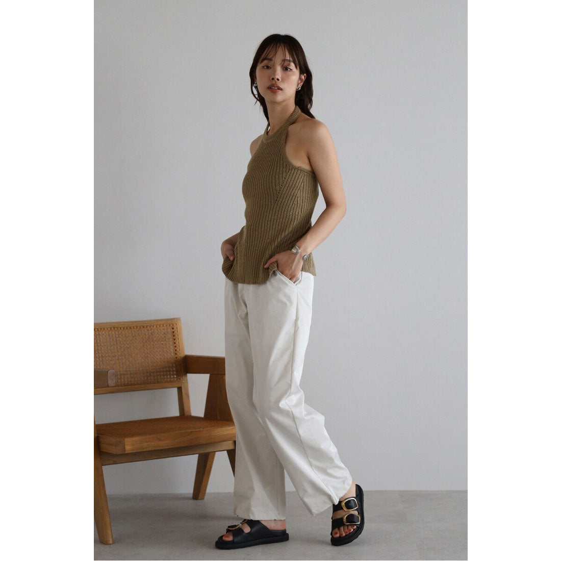 ボンジュールサガン BONJOUR SAGAN classy parachute pants / 綺麗見えパラシュートパンツ （ECRU） ECRU