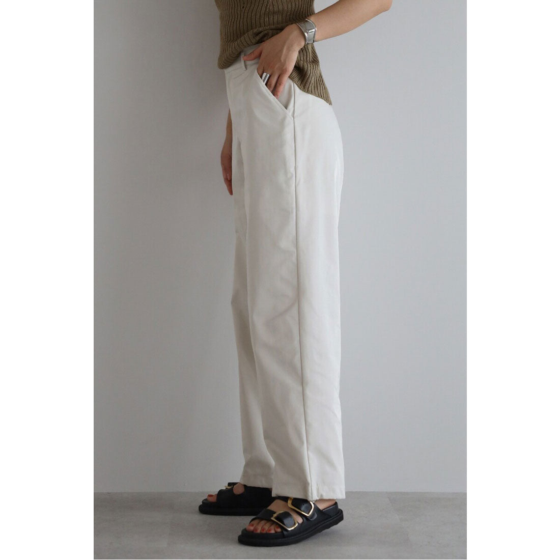 ボンジュールサガン BONJOUR SAGAN classy parachute pants / 綺麗見えパラシュートパンツ （ECRU） ECRU
