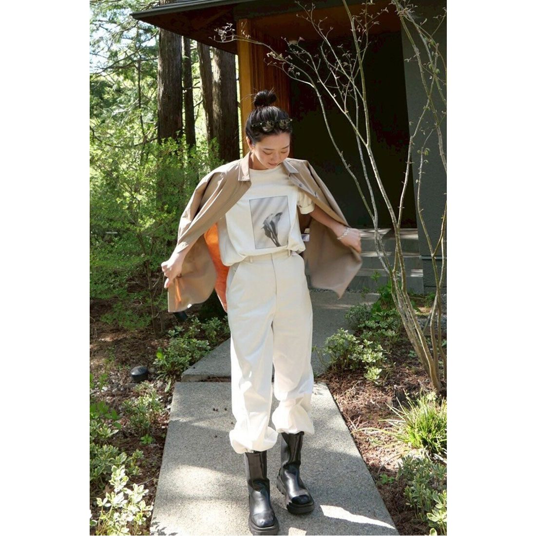 ボンジュールサガン BONJOUR SAGAN classy parachute pants / 綺麗見えパラシュートパンツ （ECRU） ECRU