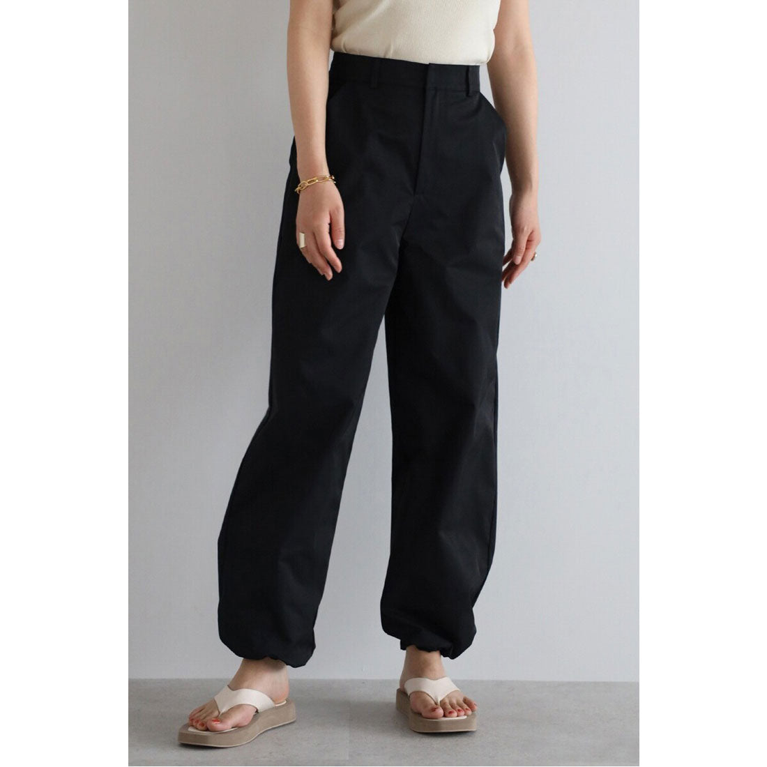 ボンジュールサガン BONJOUR SAGAN classy parachute pants / 綺麗見えパラシュートパンツ （BLACK） BLACK