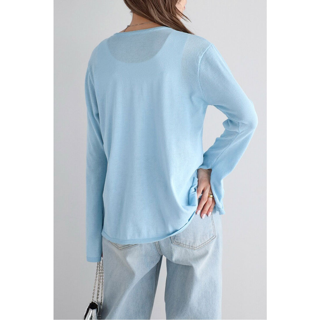 ボンジュールサガン BONJOUR SAGAN 【接触冷感・UVカット】スリットスリーブカーディガン （LIGHT-BLUE） LIGHT-BLUE