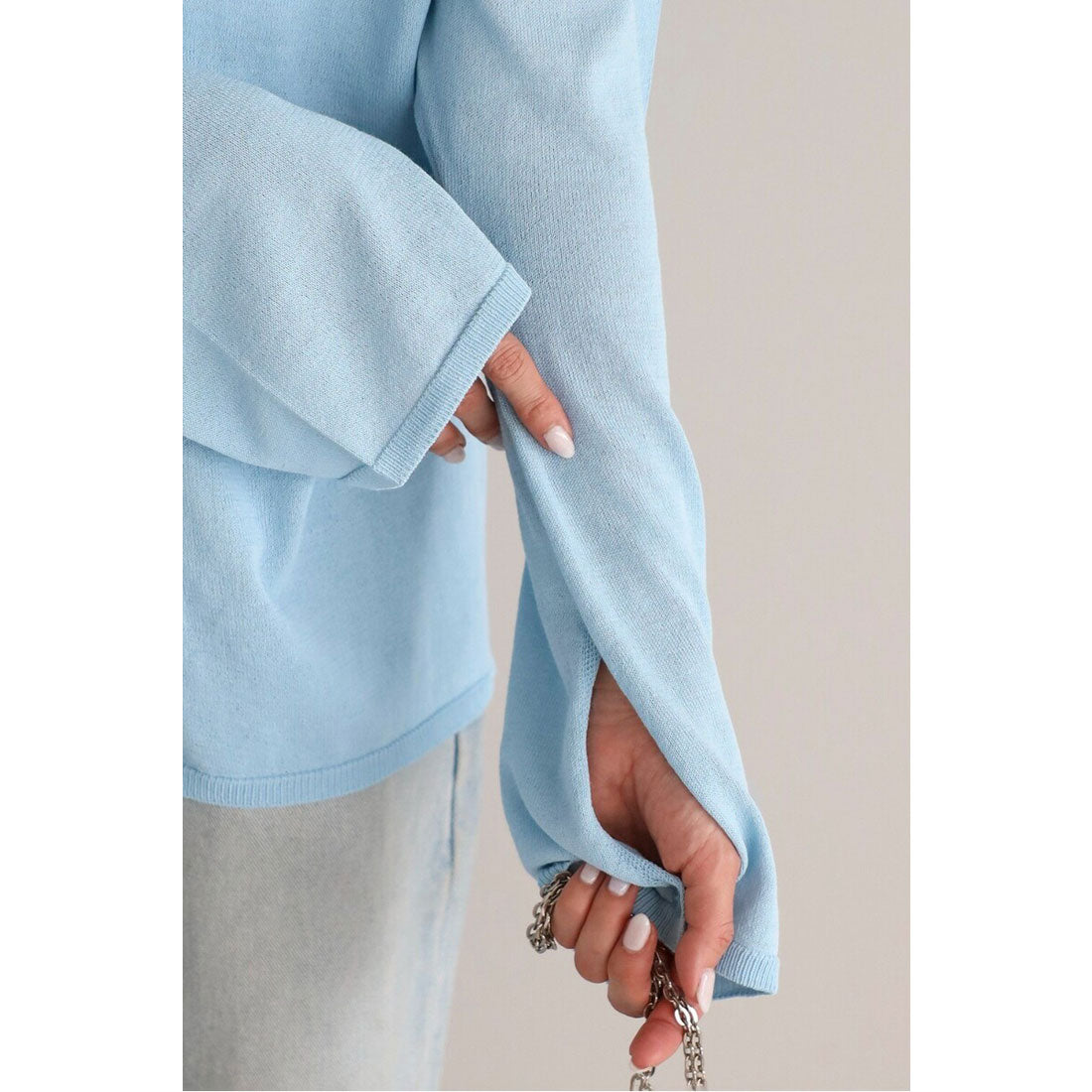ボンジュールサガン BONJOUR SAGAN 【接触冷感・UVカット】スリットスリーブカーディガン （LIGHT-BLUE） LIGHT-BLUE