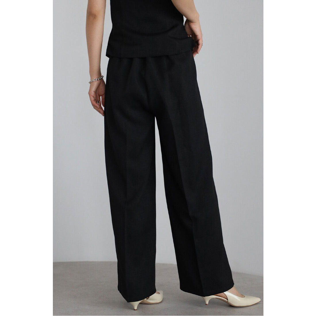ボンジュールサガン BONJOUR SAGAN linen like front button bustier set up / リネンライクフロント釦ビスチェセットアップ （BLACK） BLACK