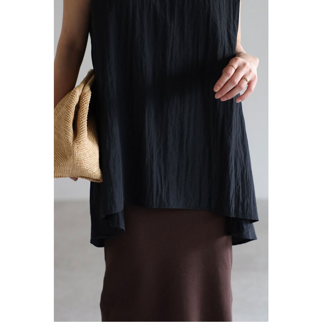 ボンジュールサガン BONJOUR SAGAN バックリボンノースリブラウス （BLACK） BLACK