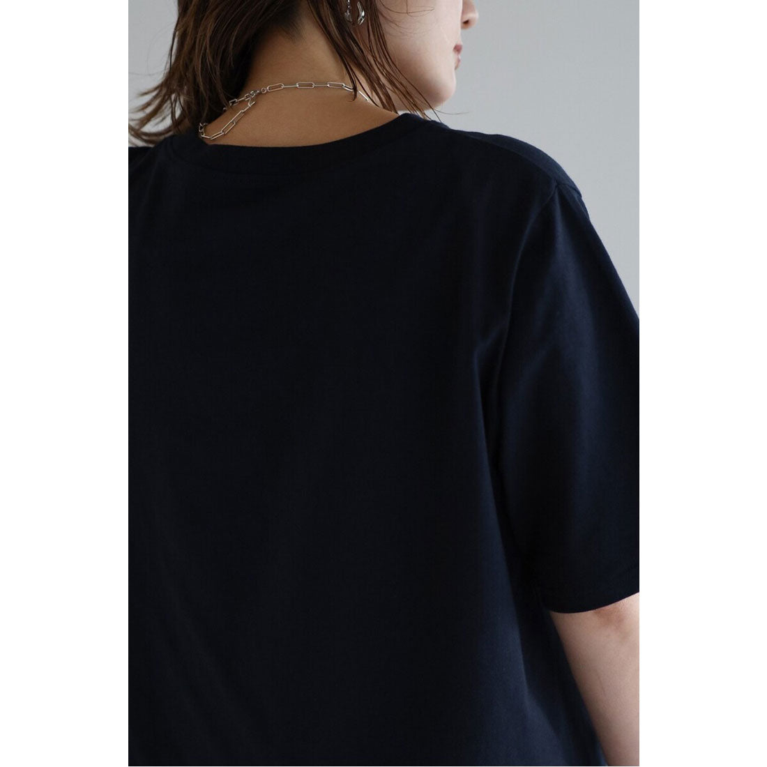 ボンジュールサガン BONJOUR SAGAN パール付きロゴ半袖Tシャツ （DARK-NAVY） DARK-NAVY