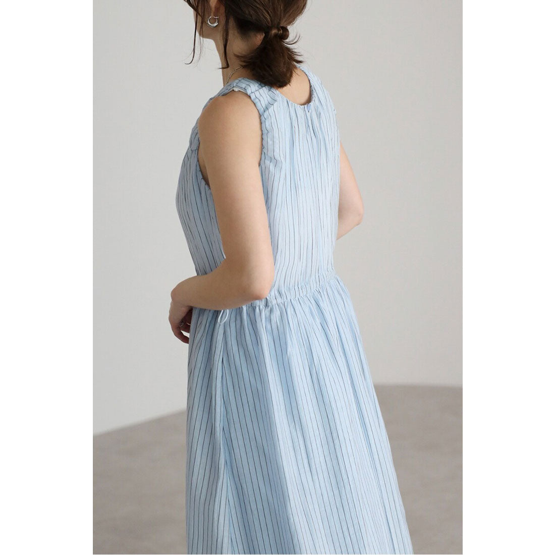 ボンジュールサガン BONJOUR SAGAN ウエストシェイプストライプワンピース （LIGHT-BLUE） LIGHT-BLUE