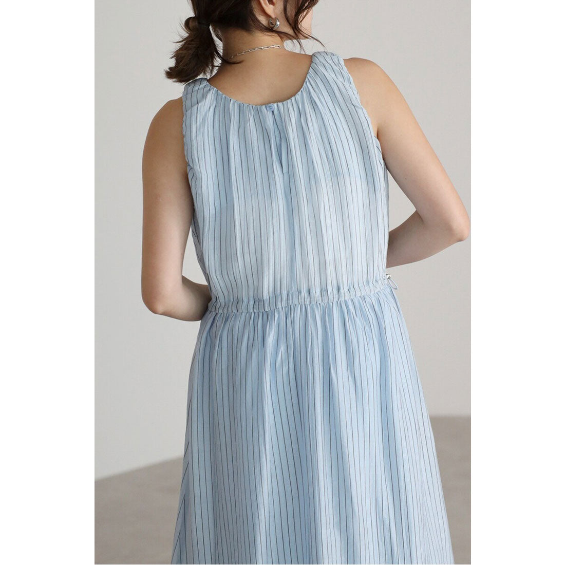 ボンジュールサガン BONJOUR SAGAN ウエストシェイプストライプワンピース （LIGHT-BLUE） LIGHT-BLUE
