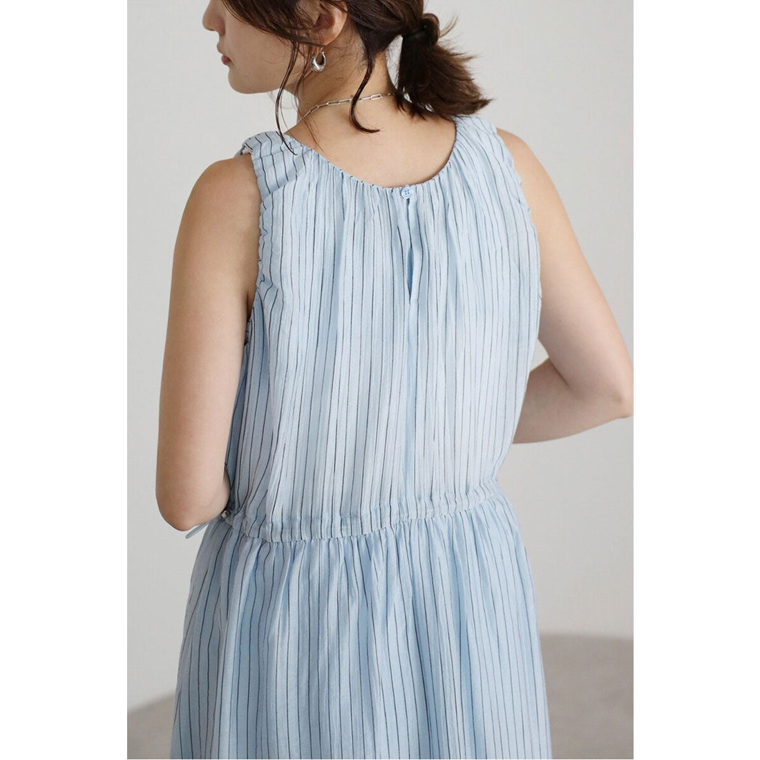 ボンジュールサガン BONJOUR SAGAN ウエストシェイプストライプワンピース （LIGHT-BLUE） LIGHT-BLUE