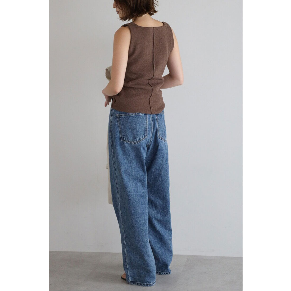 ボンジュールサガン BONJOUR SAGAN バックラインノースリニット （COCOA） COCOA