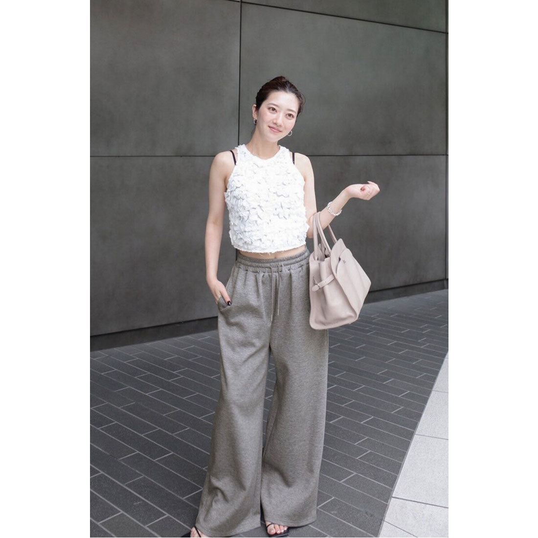 ボンジュールサガン BONJOUR SAGAN marshmallow sweat straight pants / マシュマロスウェットストレートパンツ （OFF-WHITE） OFF-WHITE