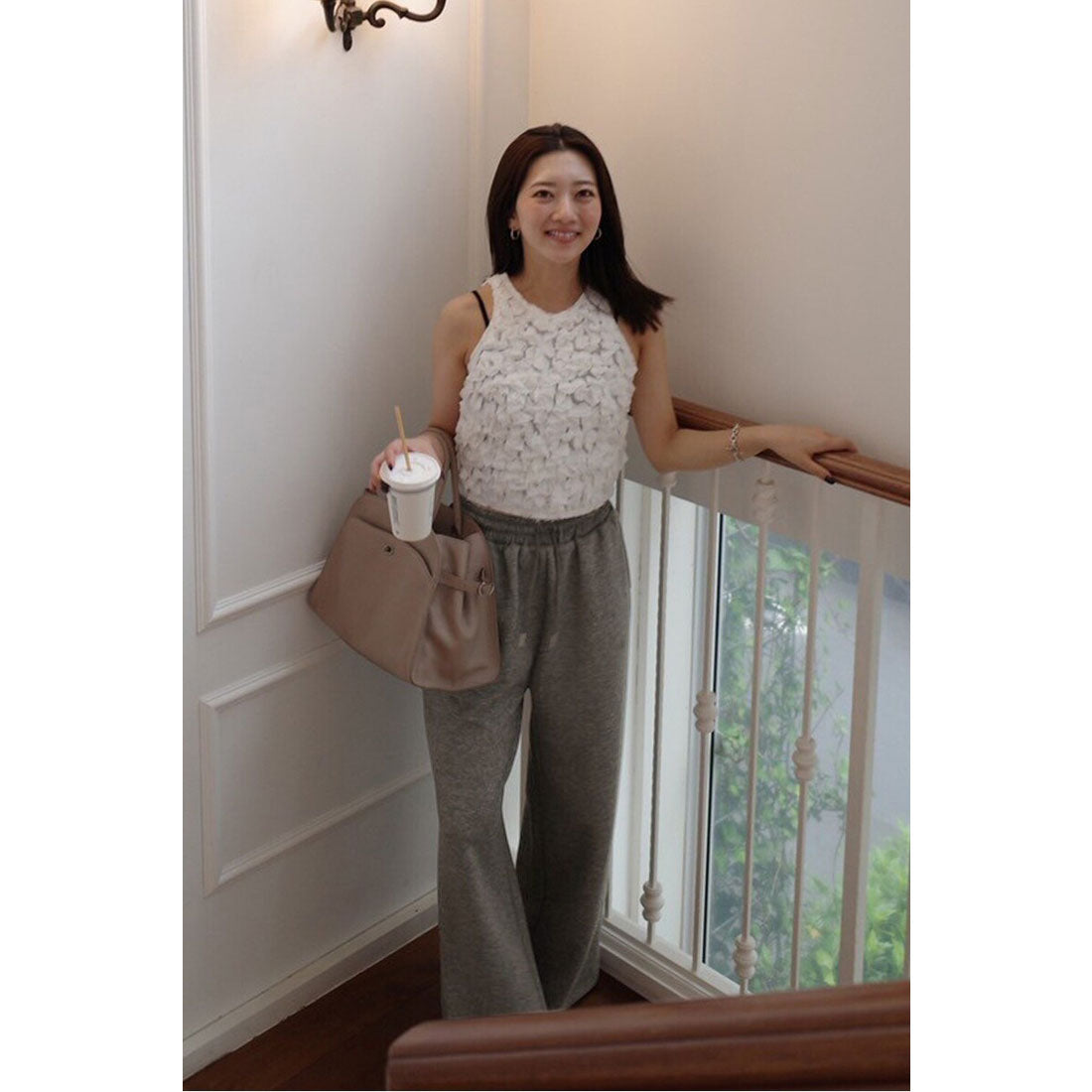 ボンジュールサガン BONJOUR SAGAN marshmallow sweat straight pants / マシュマロスウェットストレートパンツ （OFF-WHITE） OFF-WHITE