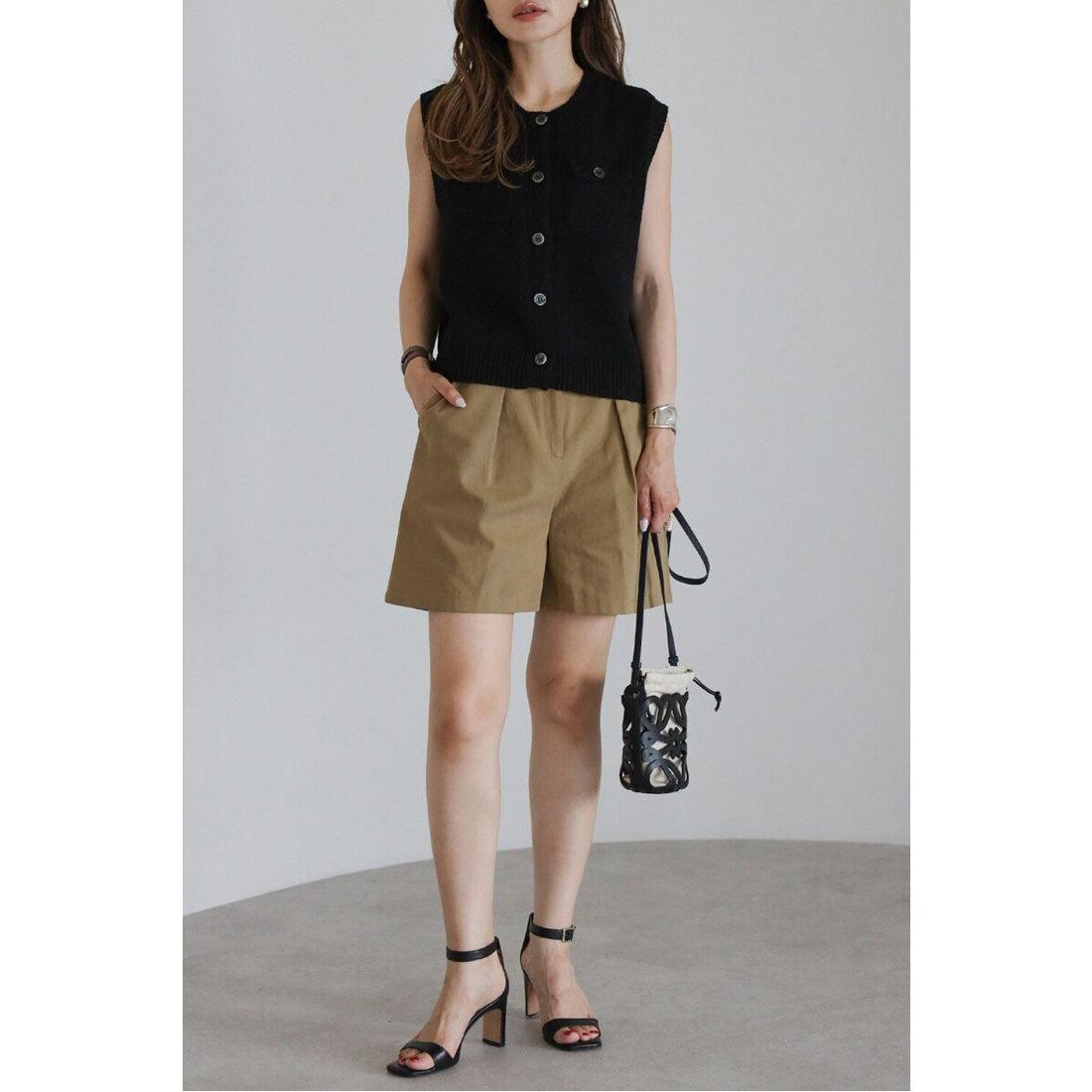 ボンジュールサガン BONJOUR SAGAN ポケットニットベスト （IVORY） IVORY