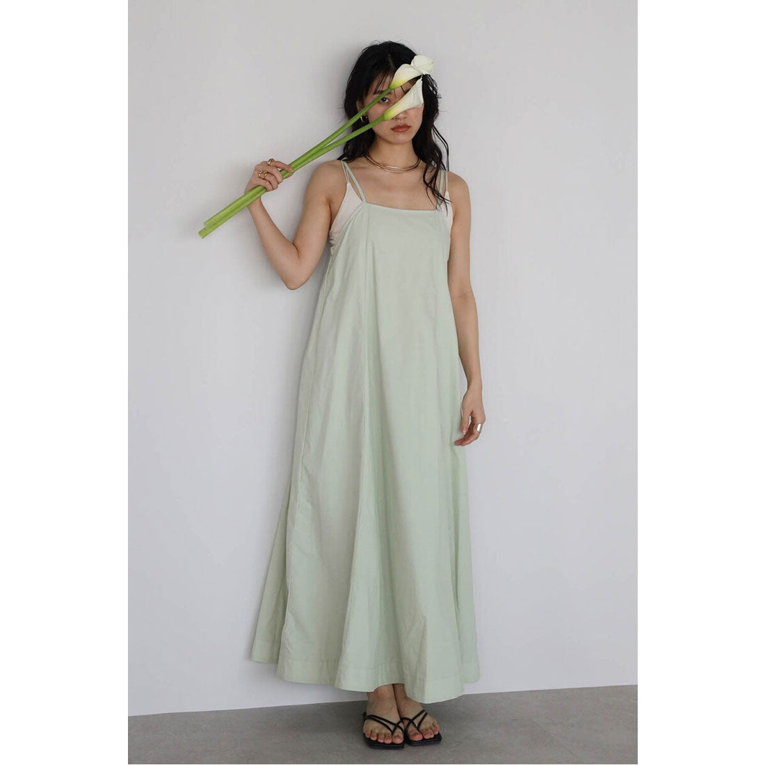 ボンジュールサガン BONJOUR SAGAN volume flare camisole one piece / ボリュームフレアキャミワンピース （OFF-WHITE） OFF-WHITE