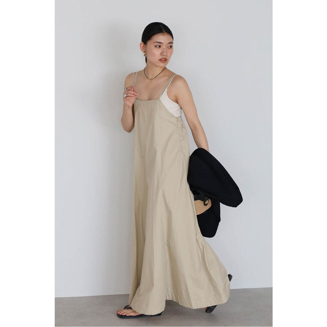 ボンジュールサガン BONJOUR SAGAN volume flare camisole one piece / ボリュームフレアキャミワンピース （OFF-WHITE） OFF-WHITE