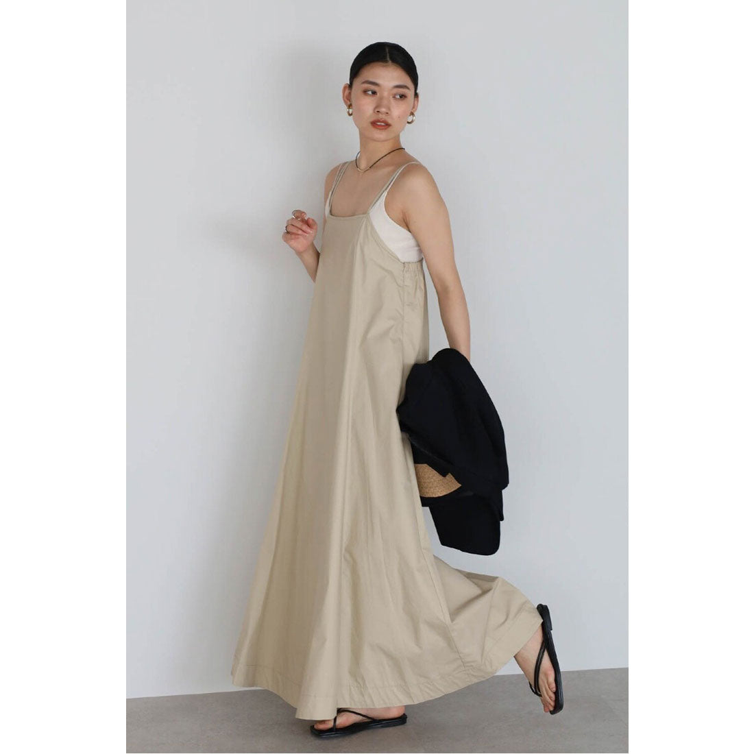 ボンジュールサガン BONJOUR SAGAN volume flare camisole one piece / ボリュームフレアキャミワンピース （OFF-WHITE） OFF-WHITE