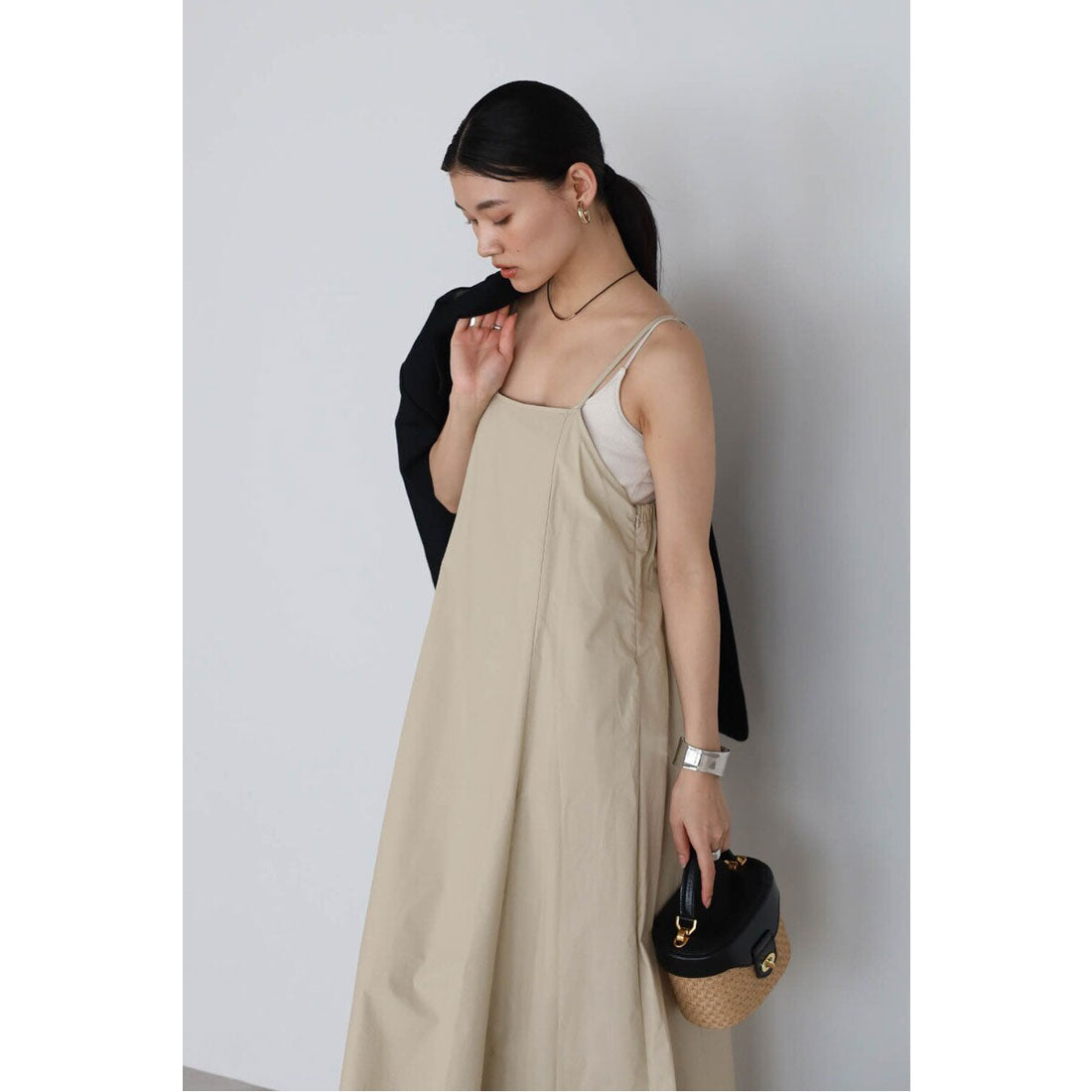 ボンジュールサガン BONJOUR SAGAN volume flare camisole one piece / ボリュームフレアキャミワンピース （OFF-WHITE） OFF-WHITE